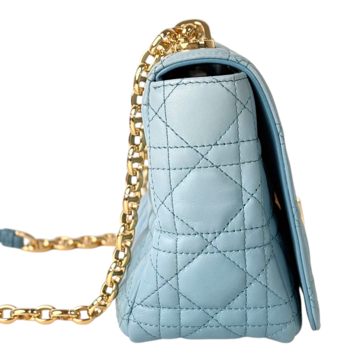 Dior Blue Medium Caro (25cm) Bag with GHW