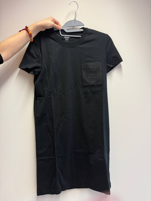 Hermès Pocket T-Shirt Dress - Black