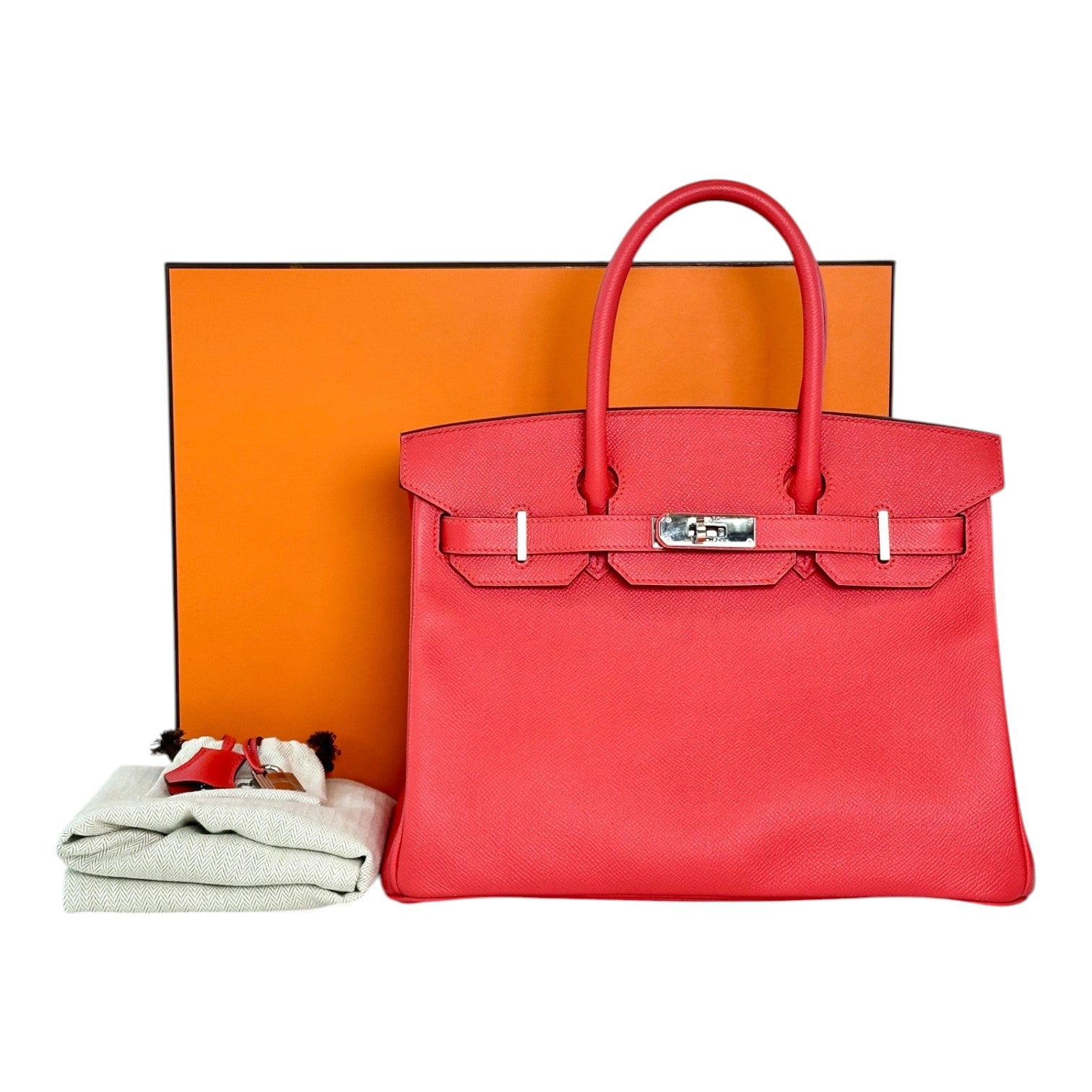 Hermes Red Birkin 30cm Bag in Epsom with PHW
