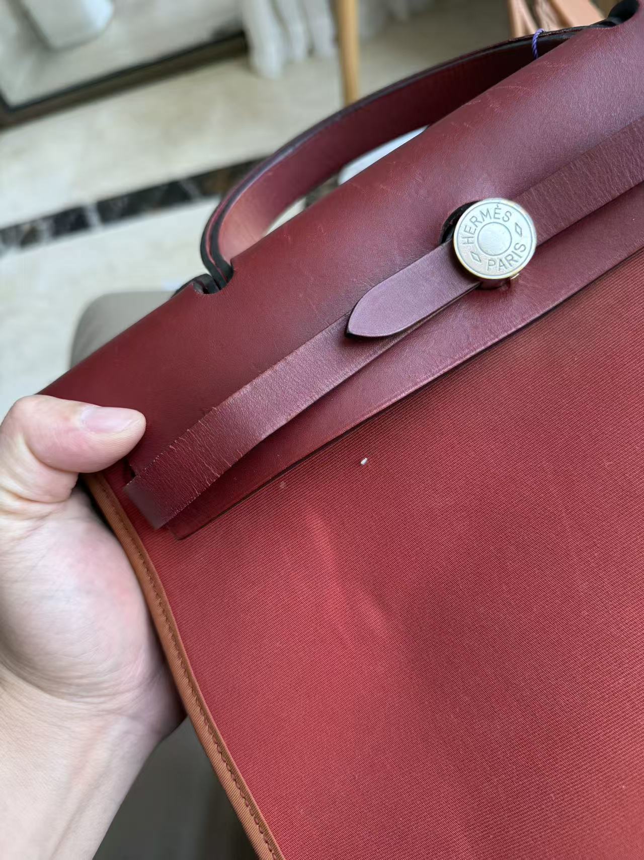 Hermès Herbag 31 Convertible Bag - Rouge H (Burgundy Red)
