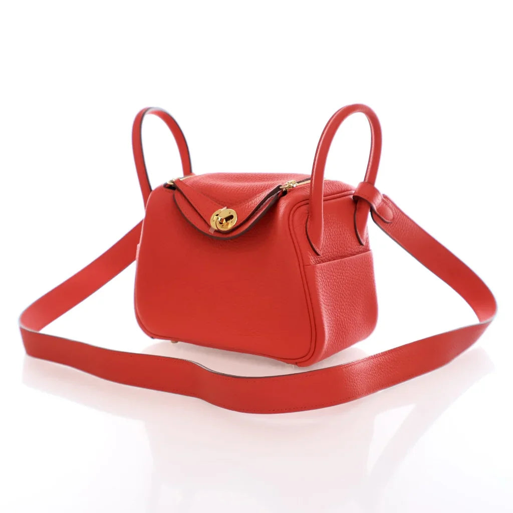 Hermes Mini Lindy Rouge De Coeur Clemence