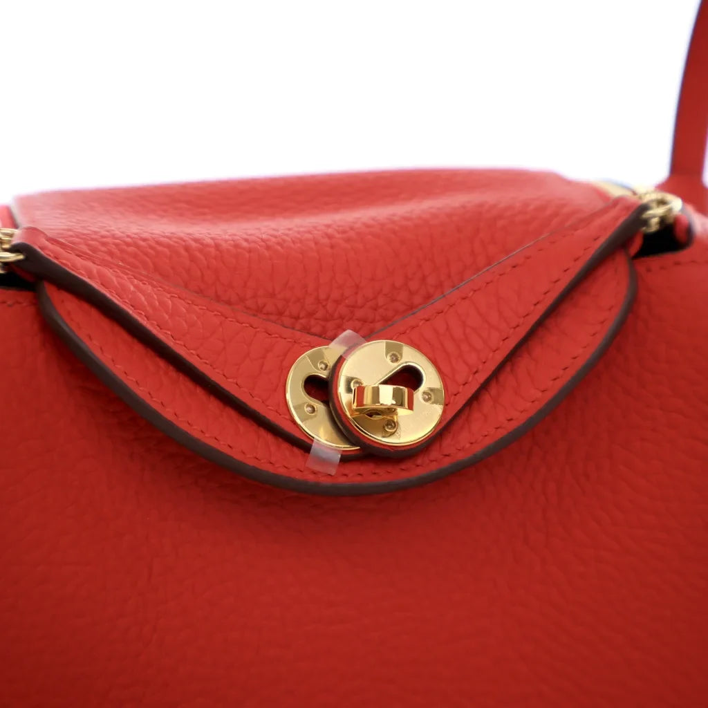 Hermes Mini Lindy Rouge De Coeur Clemence