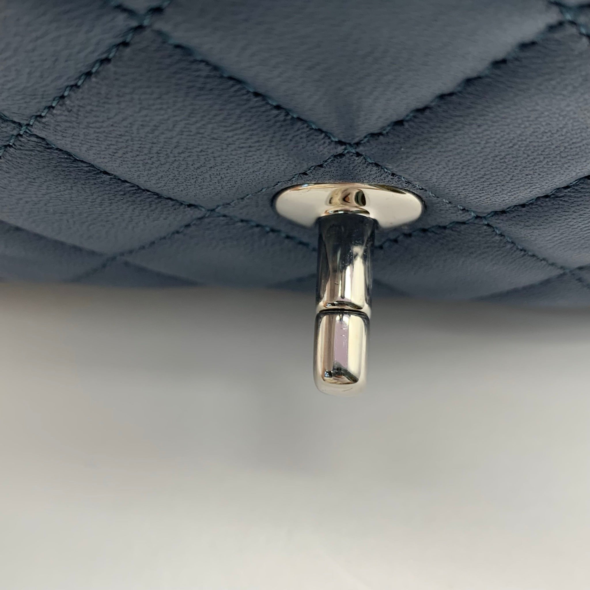 Chanel Classic Flap Large Mini Haze Blue Silver Hardware Bag image 30