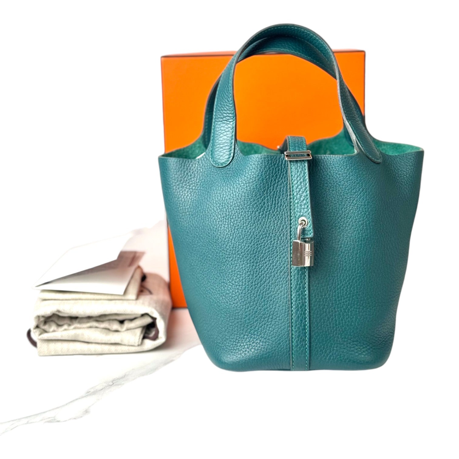 Hermes Picotin 18cm Bag Green with PHW