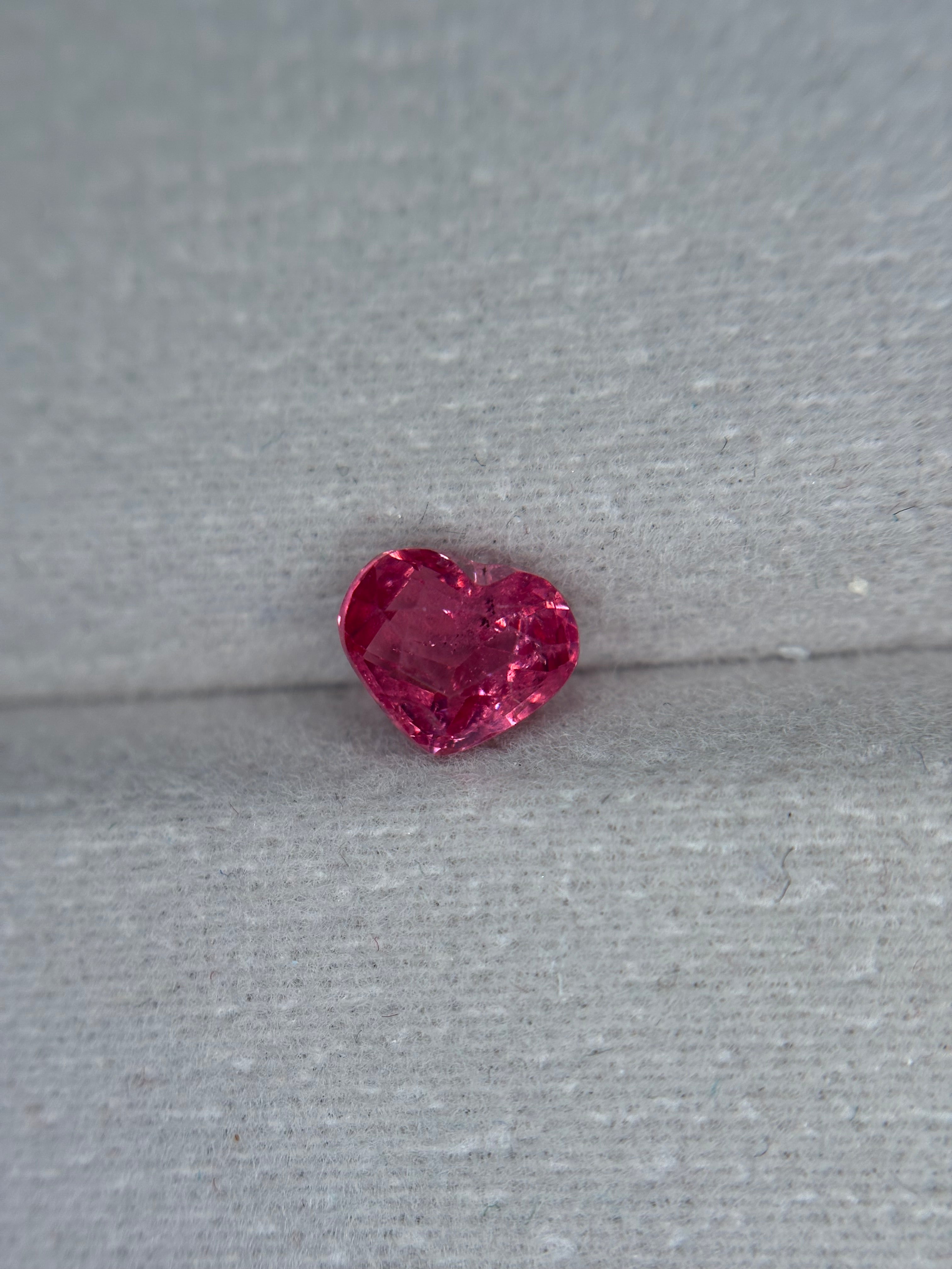 1.04ct Mahenge Vivd Pink Spinel Heart THAIC0547