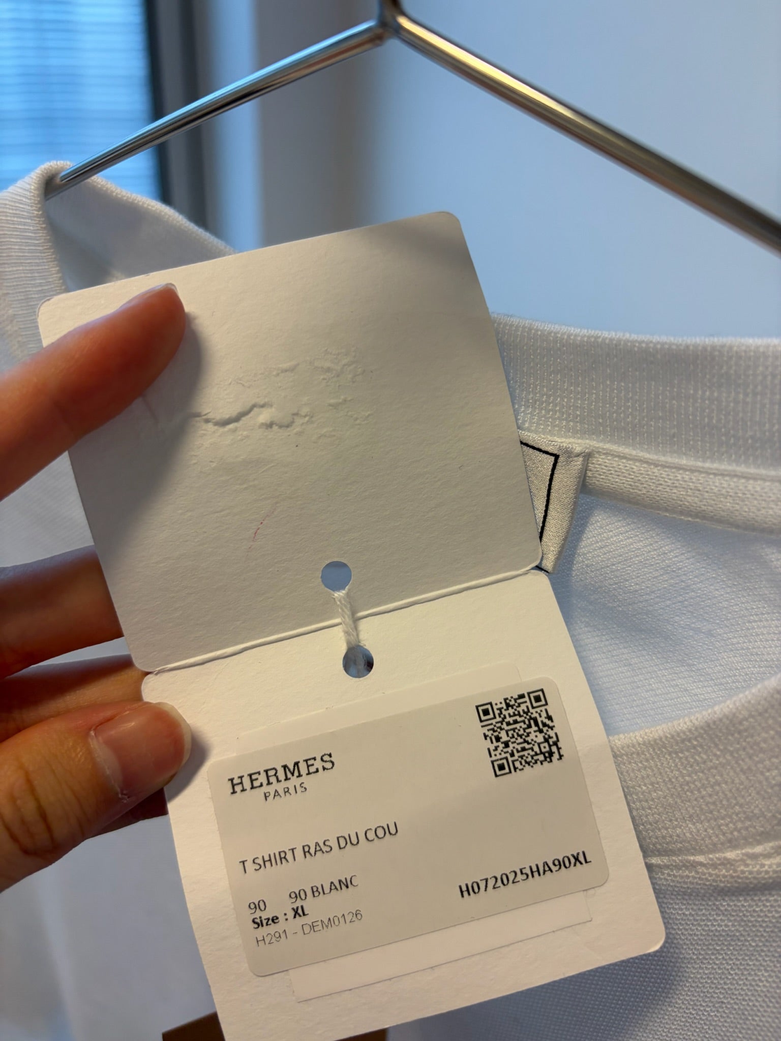 Hermes White H Embroidered T-Shirt