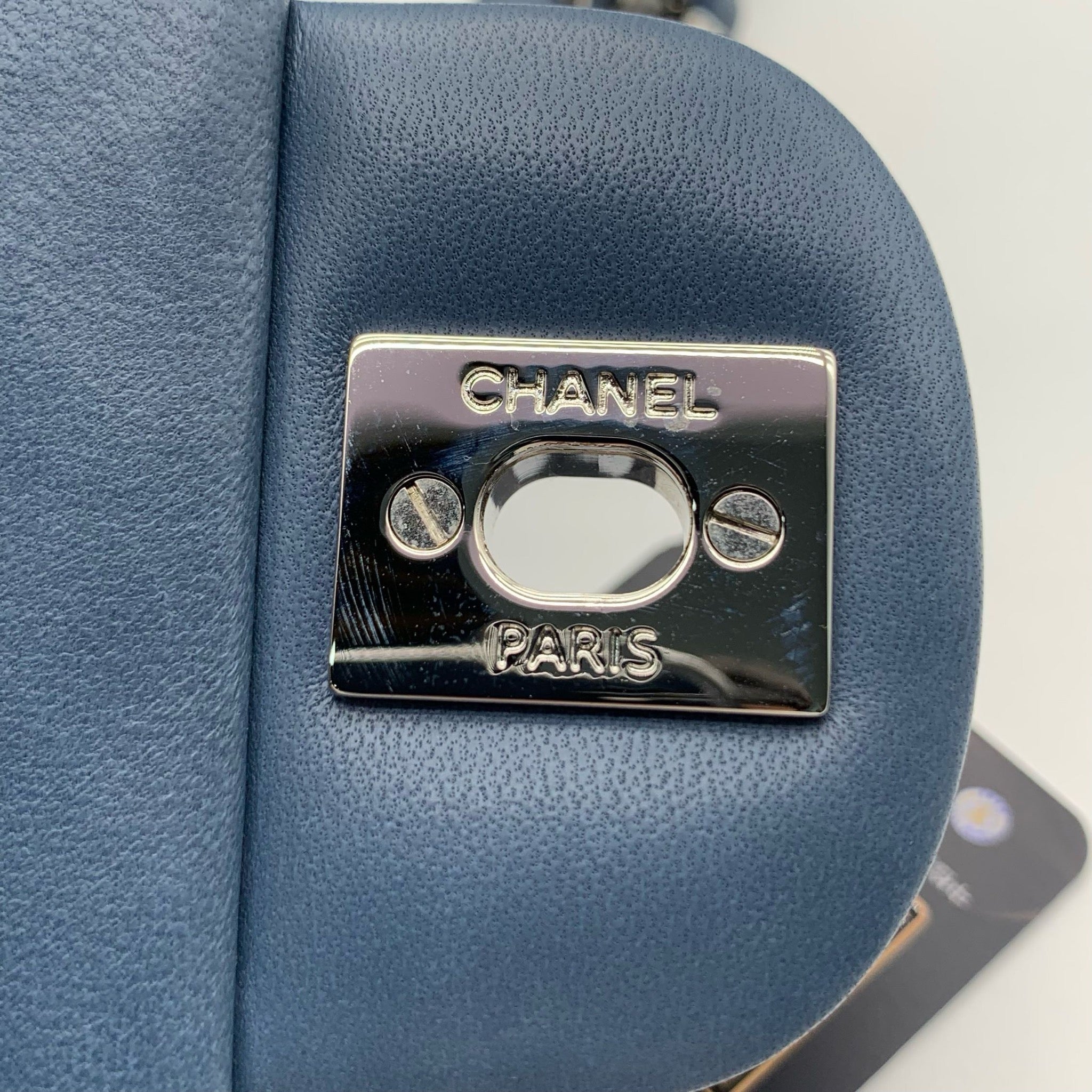 Chanel Classic Flap Large Mini Haze Blue Silver Hardware Bag image 32
