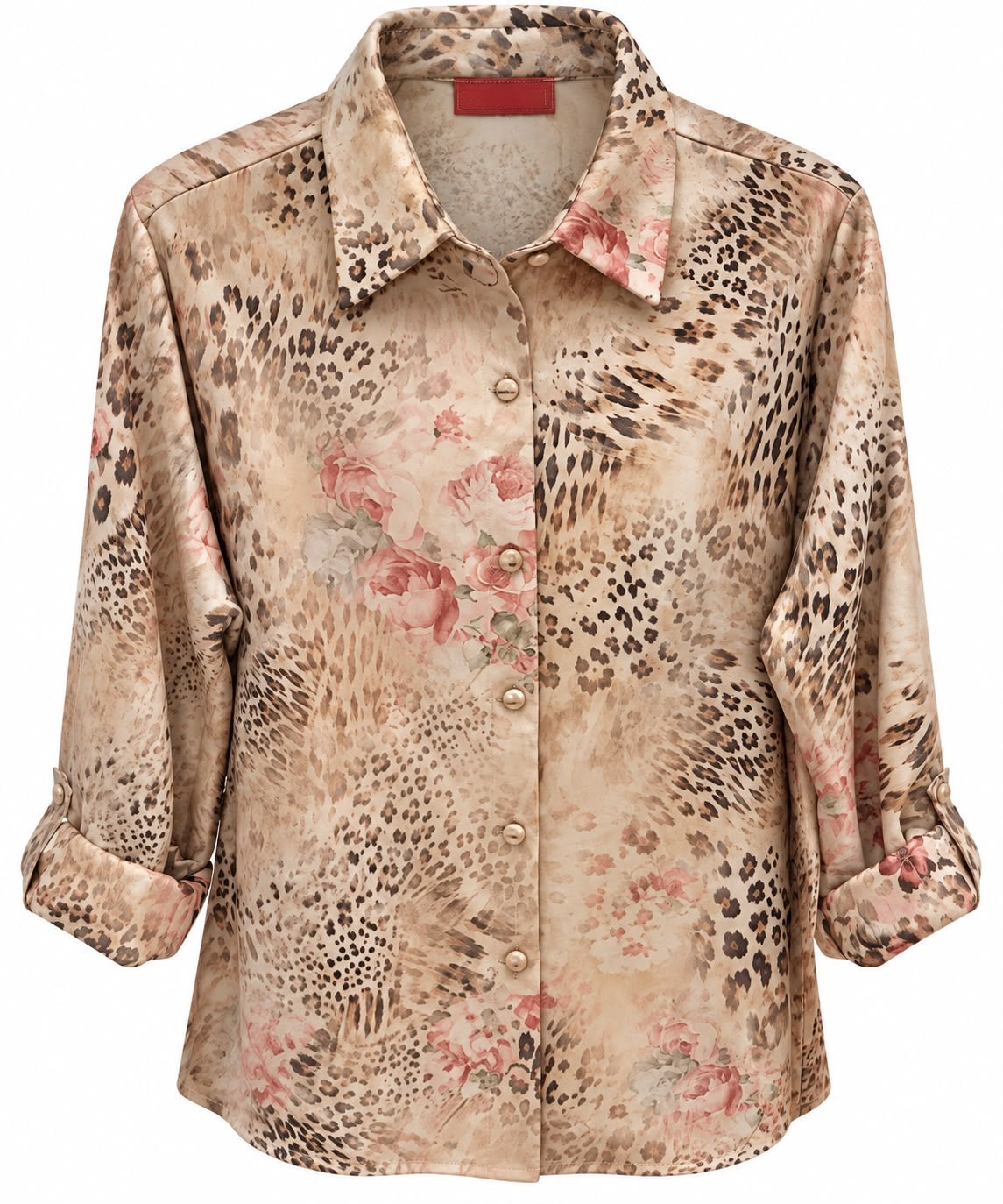 SHIRT BIANCA SUEDE LEO ROSE PINK SILK SLEEVES LINING  MCL13436