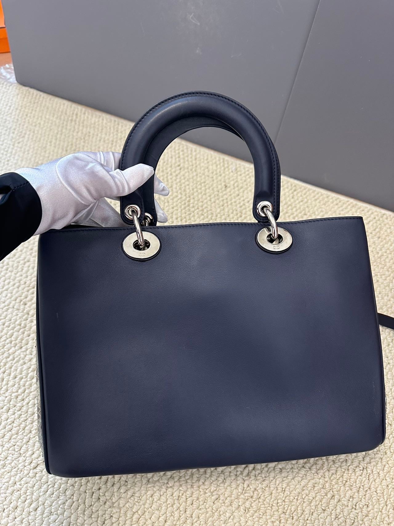 Dior Diorissimo VIP Tote - Navy Calfskin with Palladium-Finish Hardware