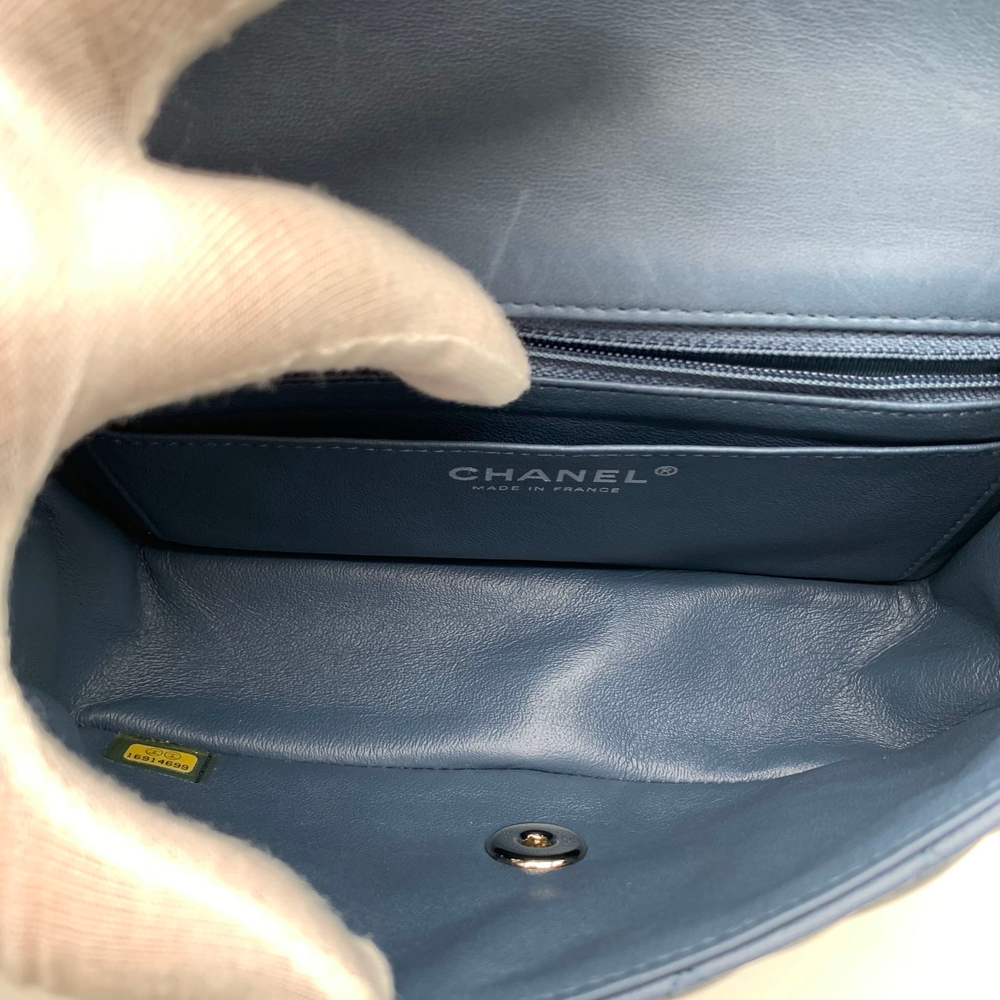 Chanel Classic Flap Large Mini Haze Blue Silver Hardware Bag image 33
