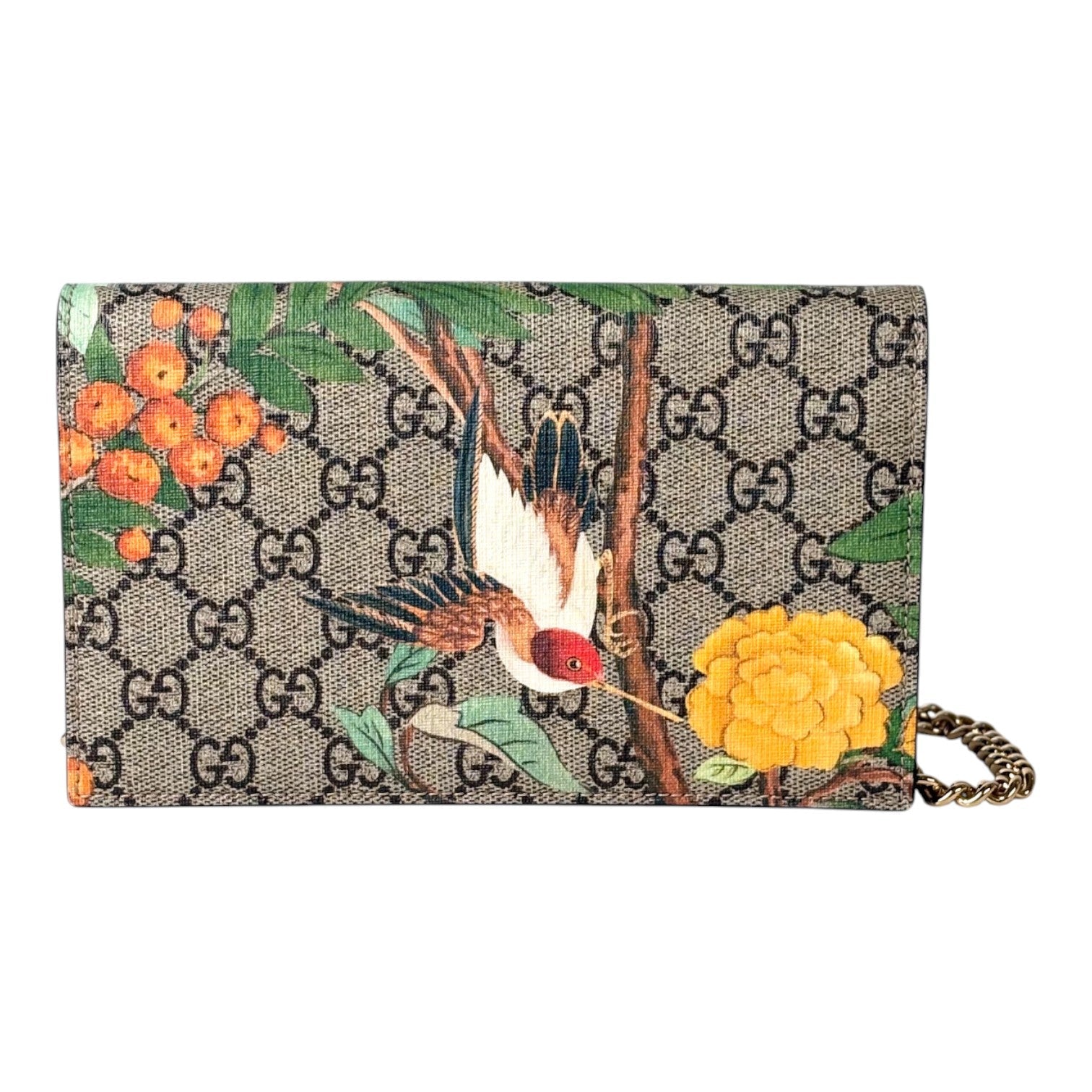 Gucci GG Supreme Monogram Tian Wallet On Chain