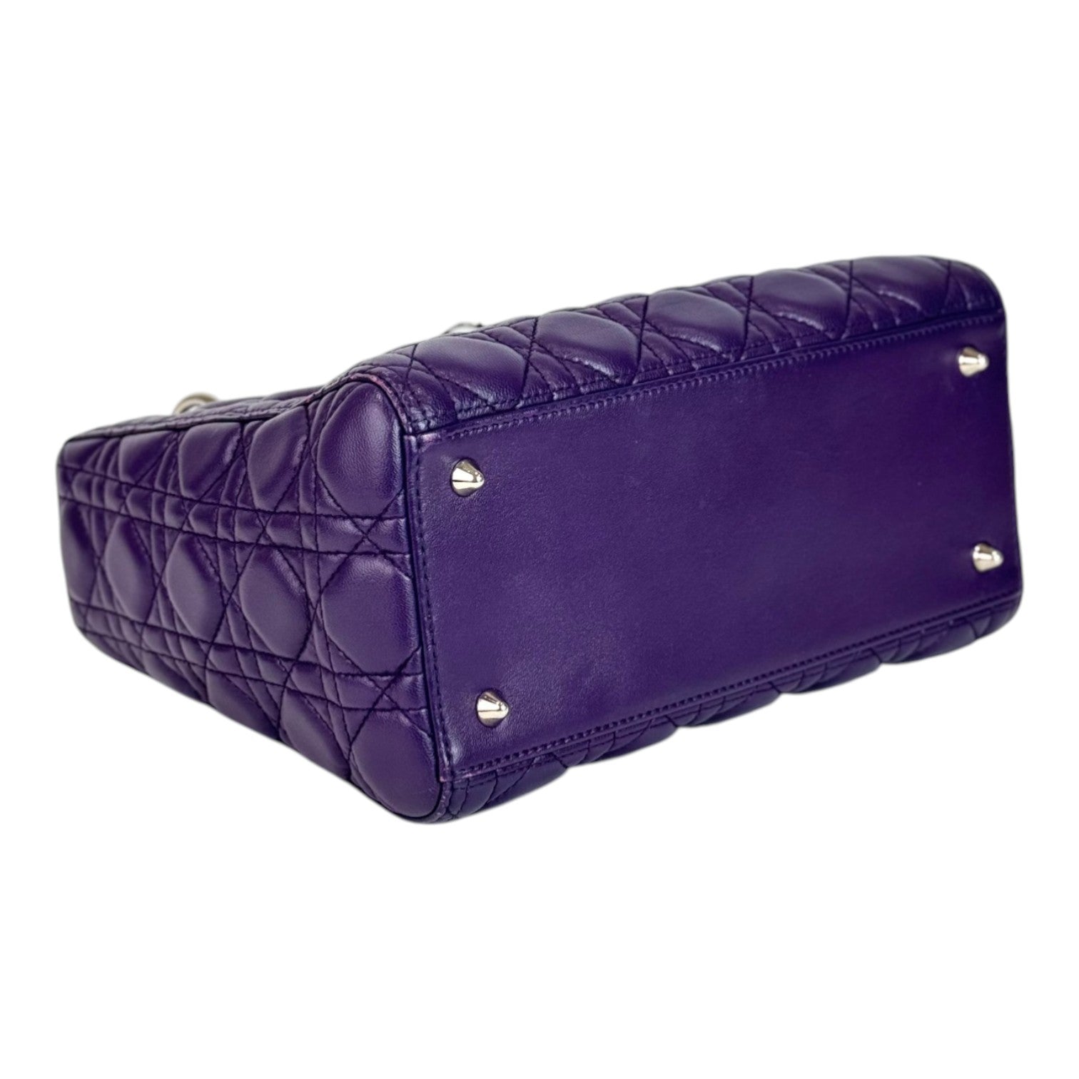 Dior Lady Dior Medium Lambskin Purple Bag