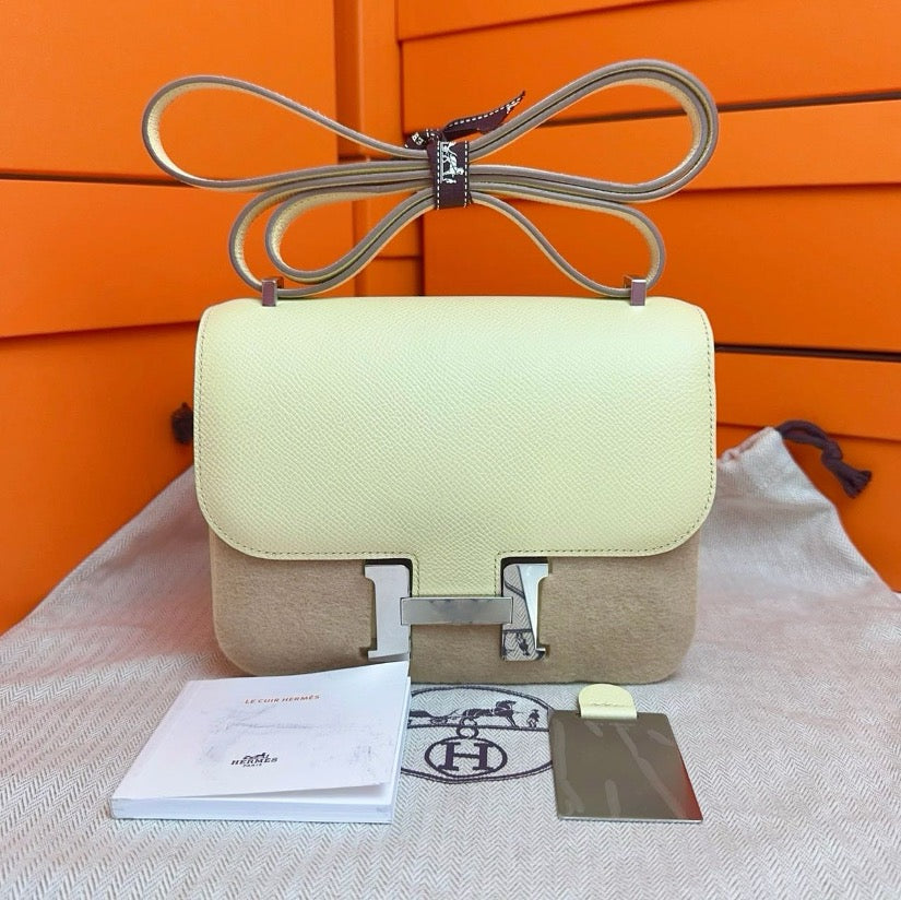 *Hermes Constance 18 Jaune Milton Epsom PHW #W SYC2185