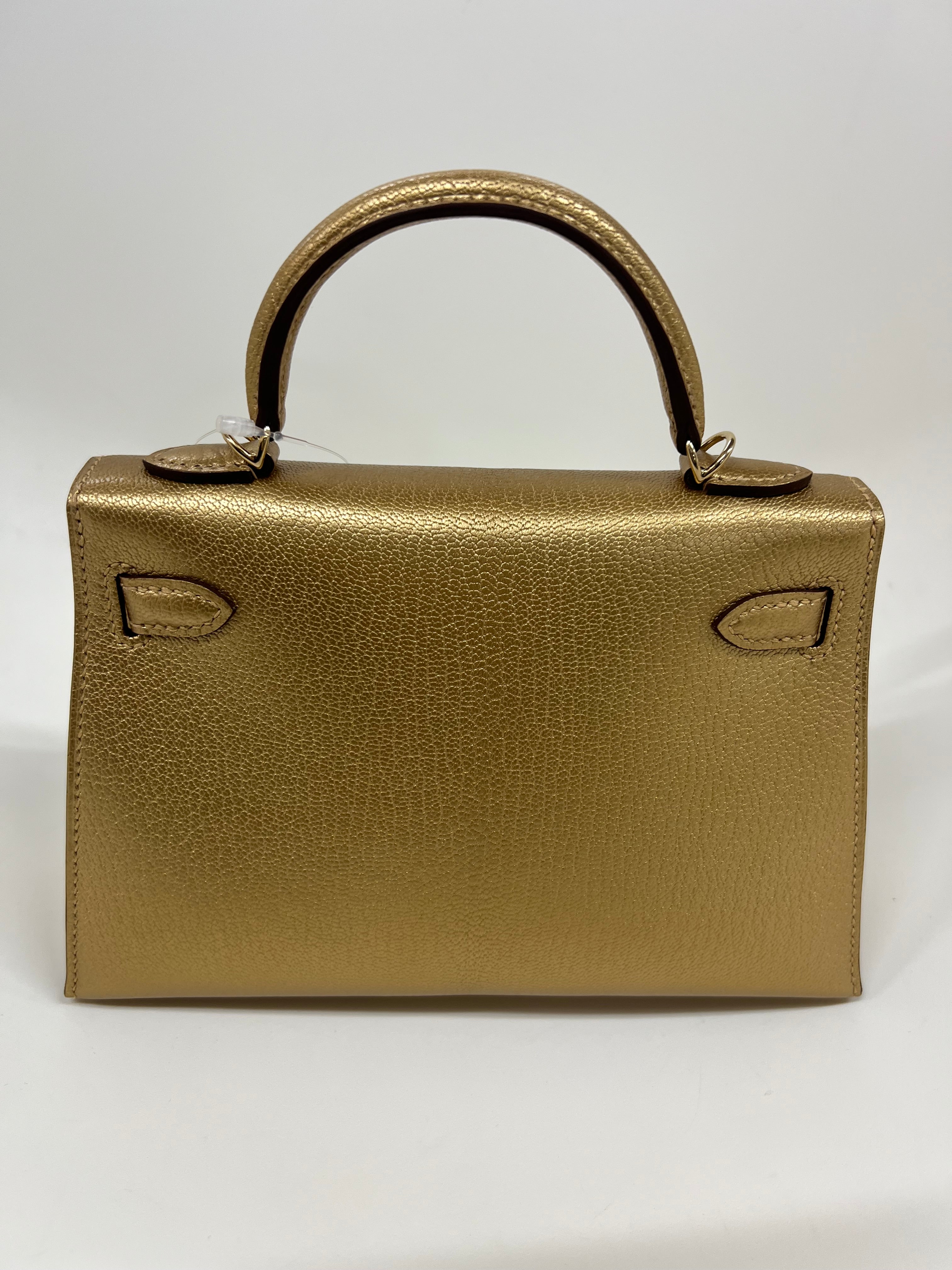 Limited Edition Hermes Mini Kelly Dore Gold PMBHW