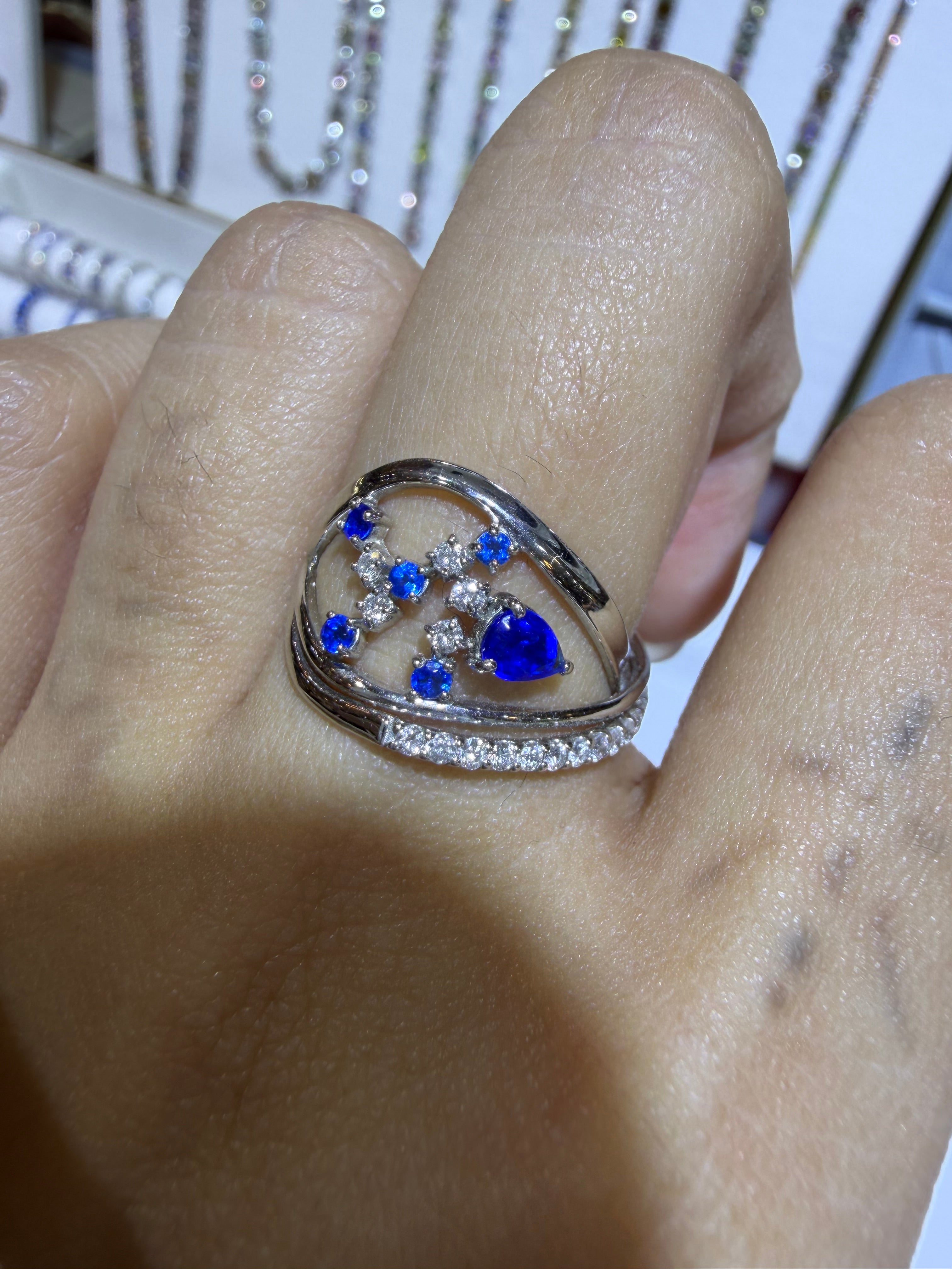 Multi-Stone Hauyne Band H0.18ct/0.08ct with D0.26ct JJC9005