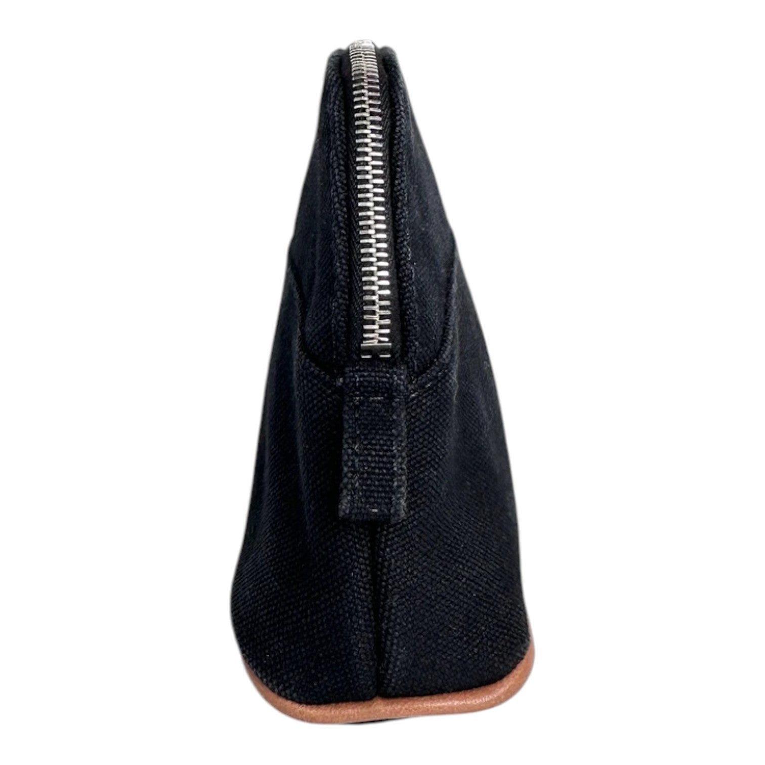 Hermes Black Cotton Canvas Mini Bolide Travel Cosmetic Pouch
