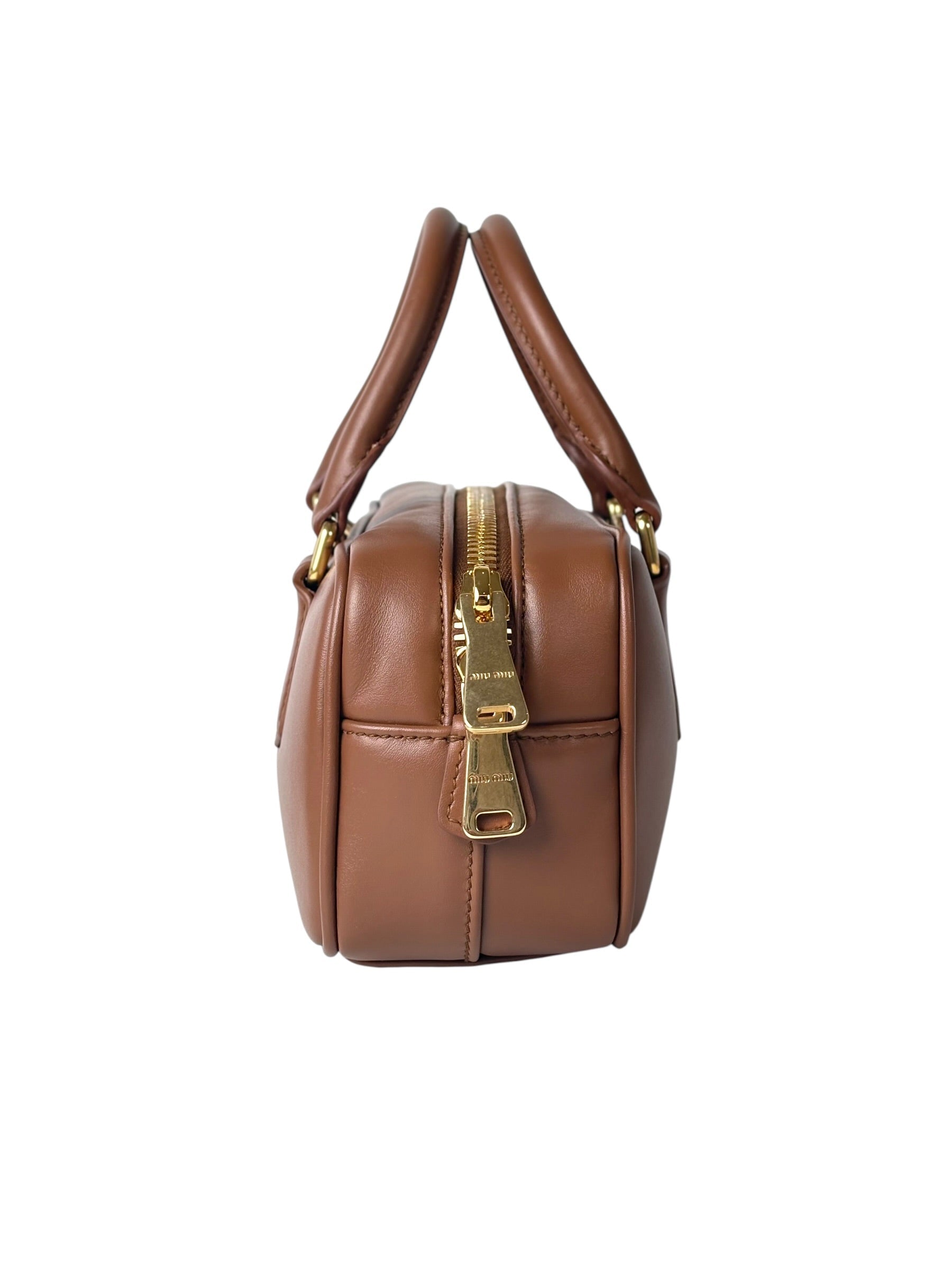 Miu Miu Arcadie Leather Mini Bag Cognac Colour