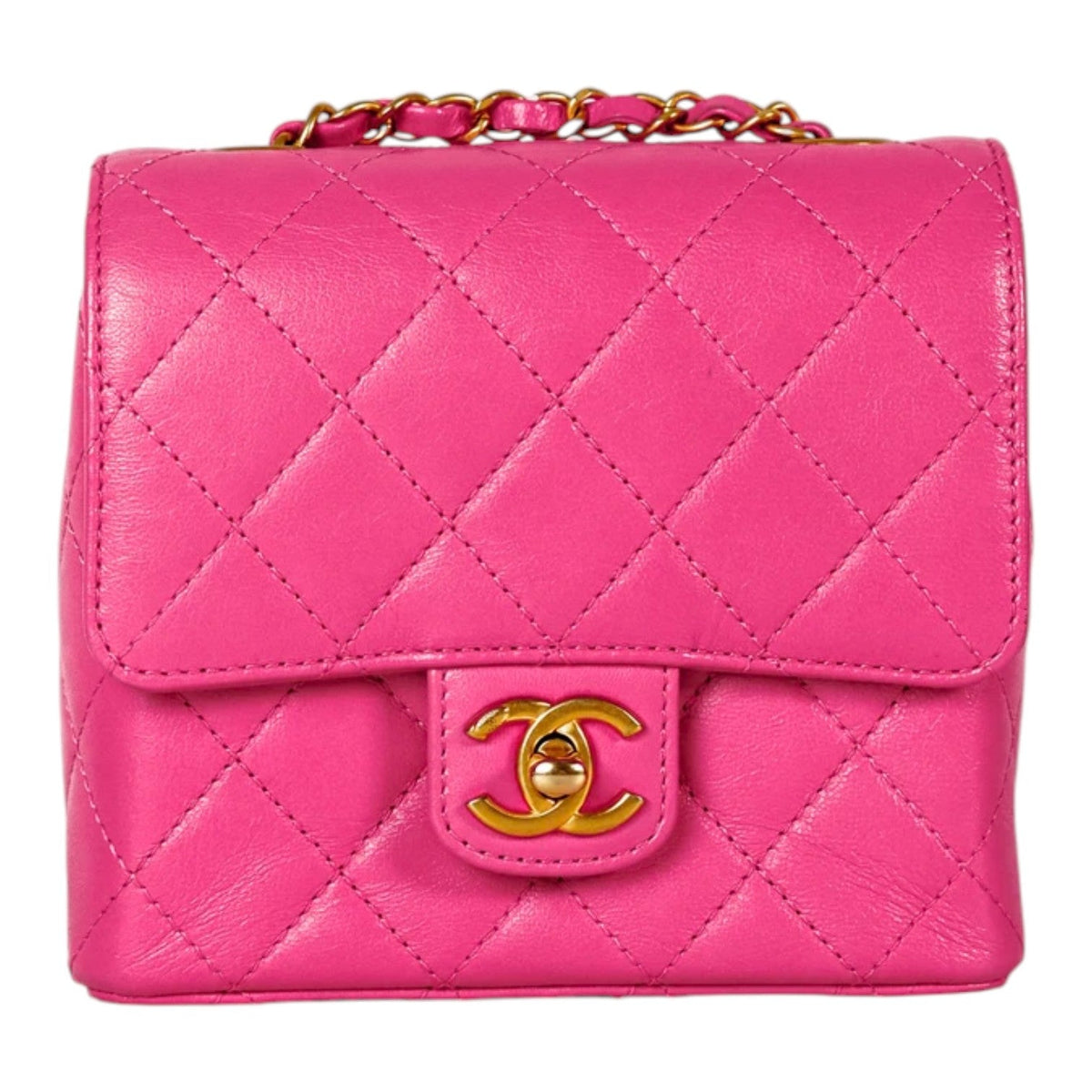 Chanel Quilted Pink Classic Flap Mini Square Bag