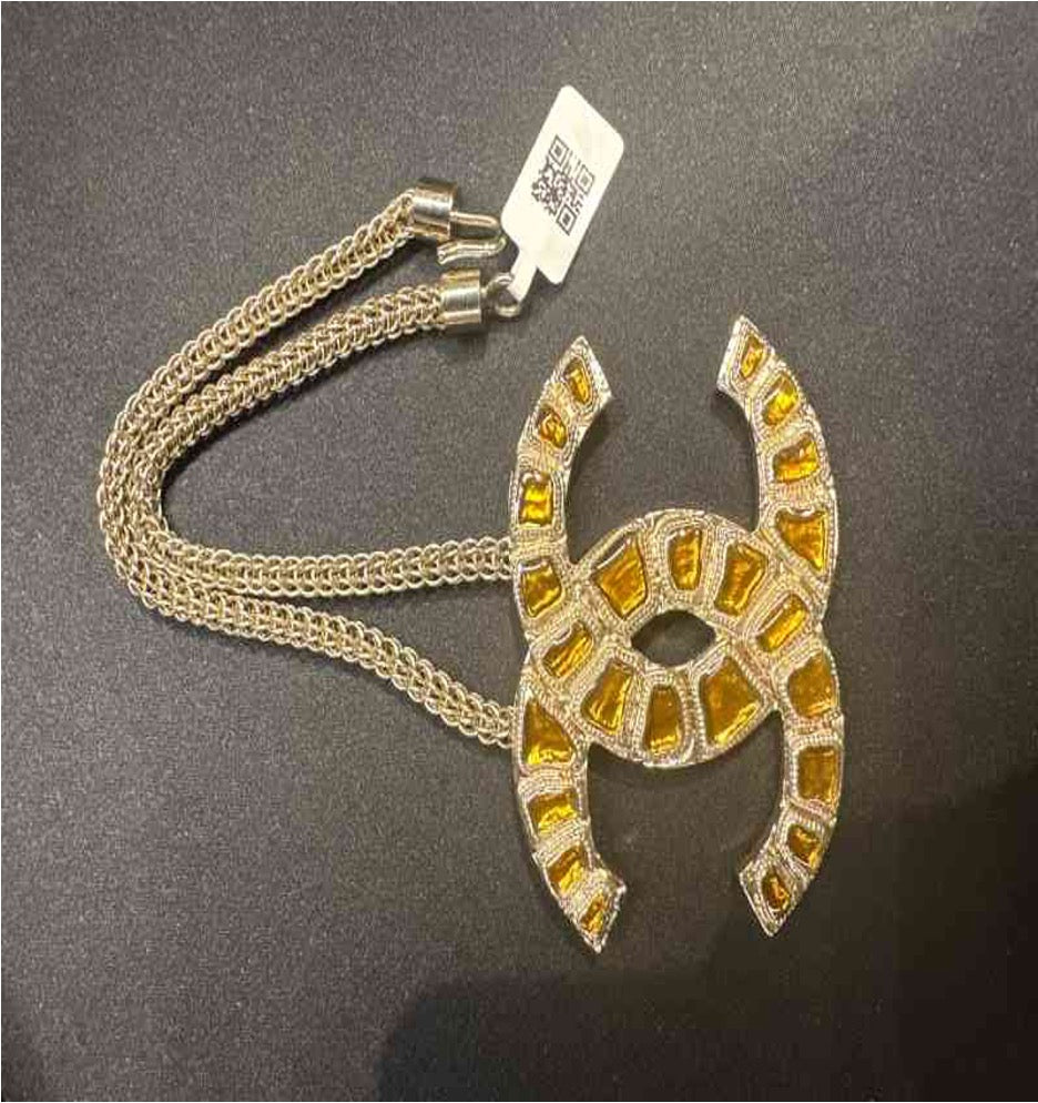 CHANEL 2019 Egyptian Caramel Double C Necklace NL606069
