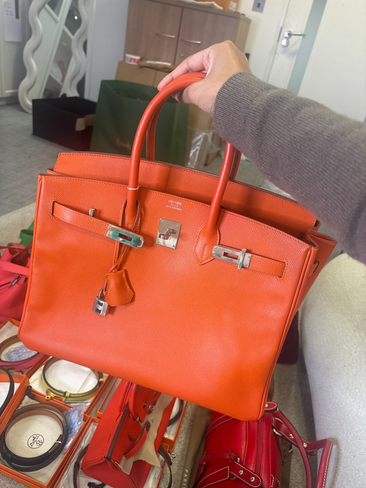 Hermes Birkin 35 Orange PHW ALC4388