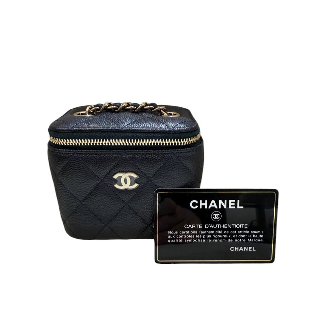 Chanel Mini Vanity Case in Navy Caviar with LGHW