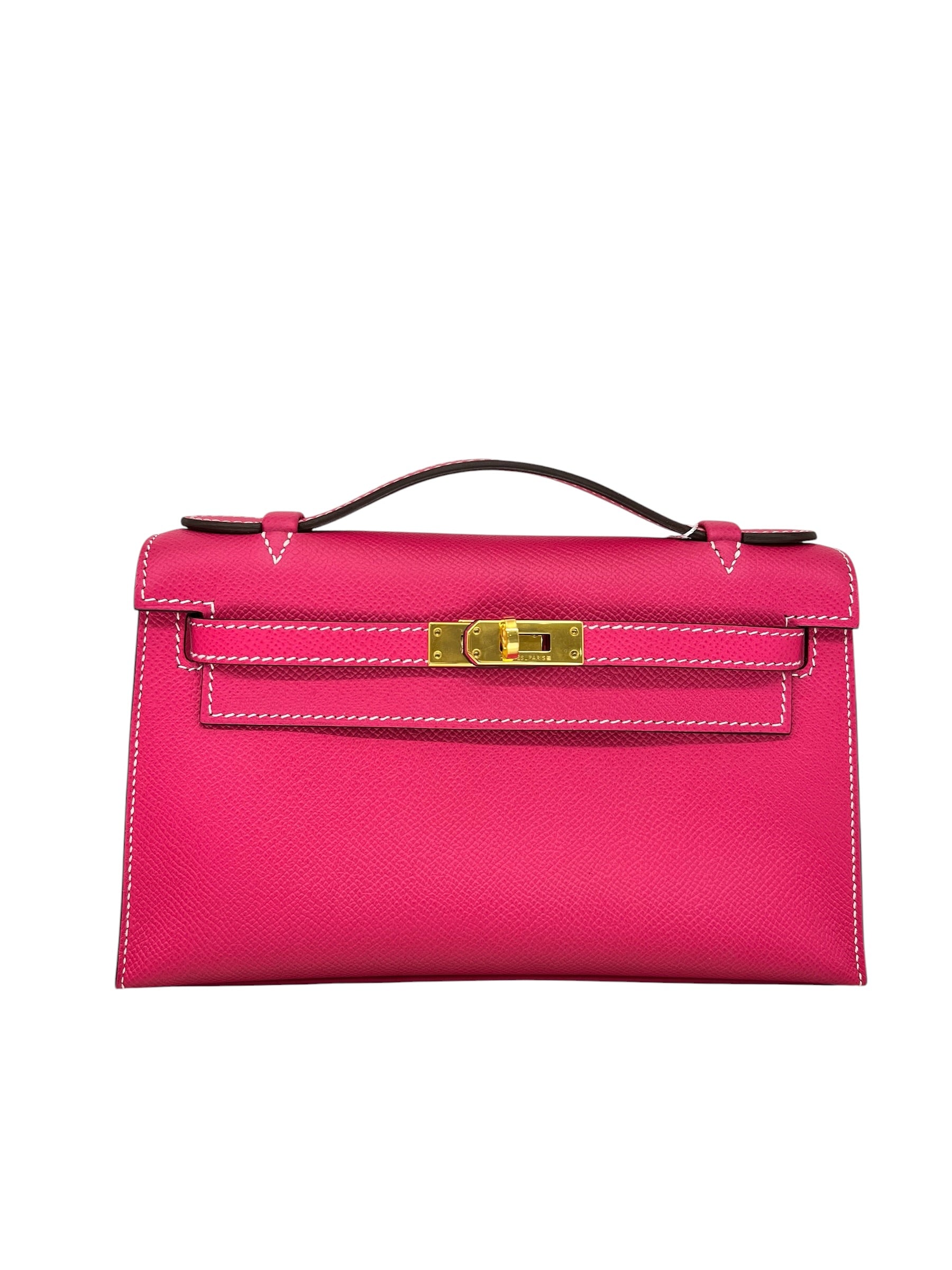 Hermes Kelly Pochette Rose Tyrien Epsom GHW #Q Y2013 SKCH4170