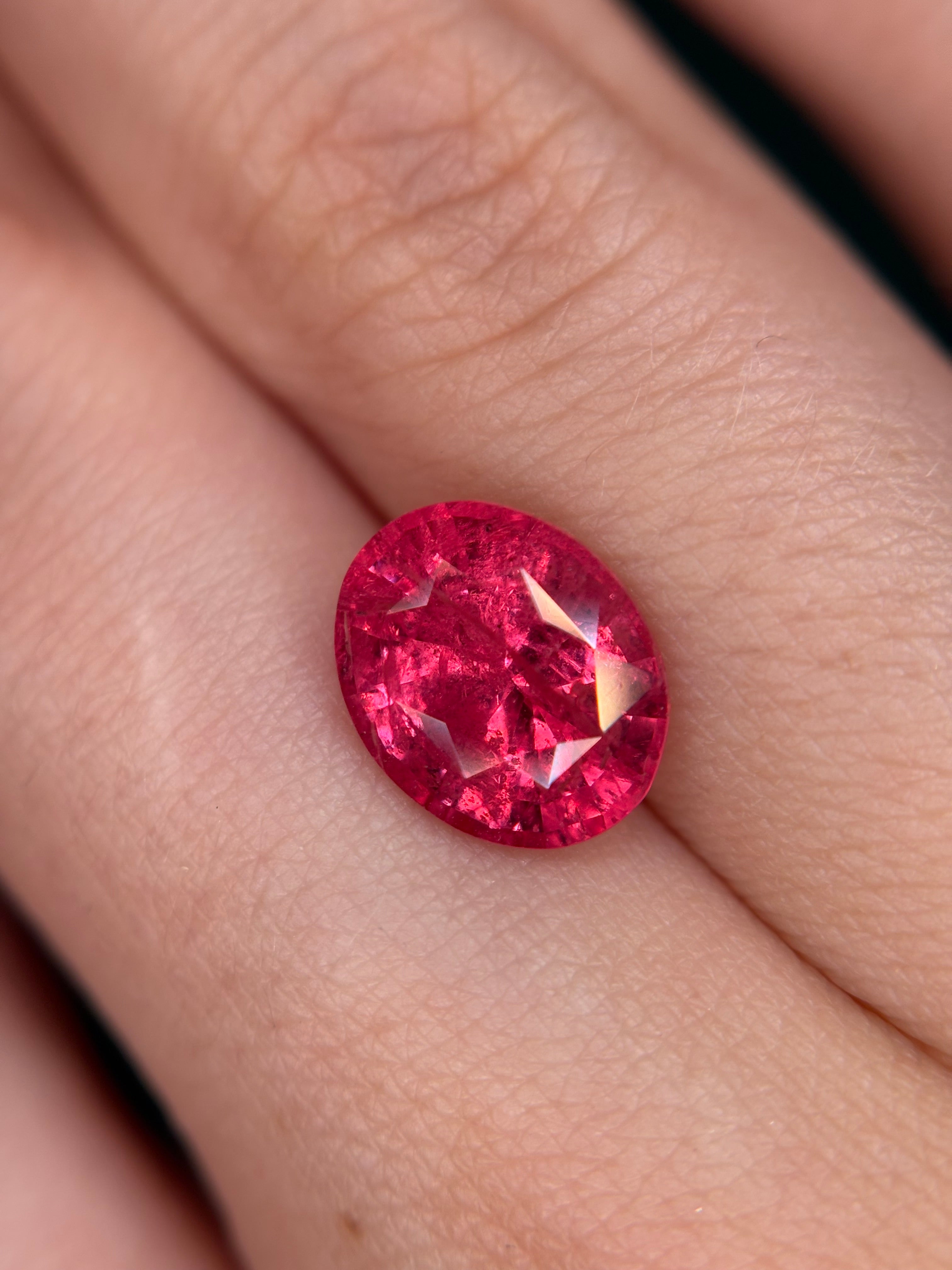 2.63ct Vivid Pink Spinel Mahenge Oval DXBCS5747