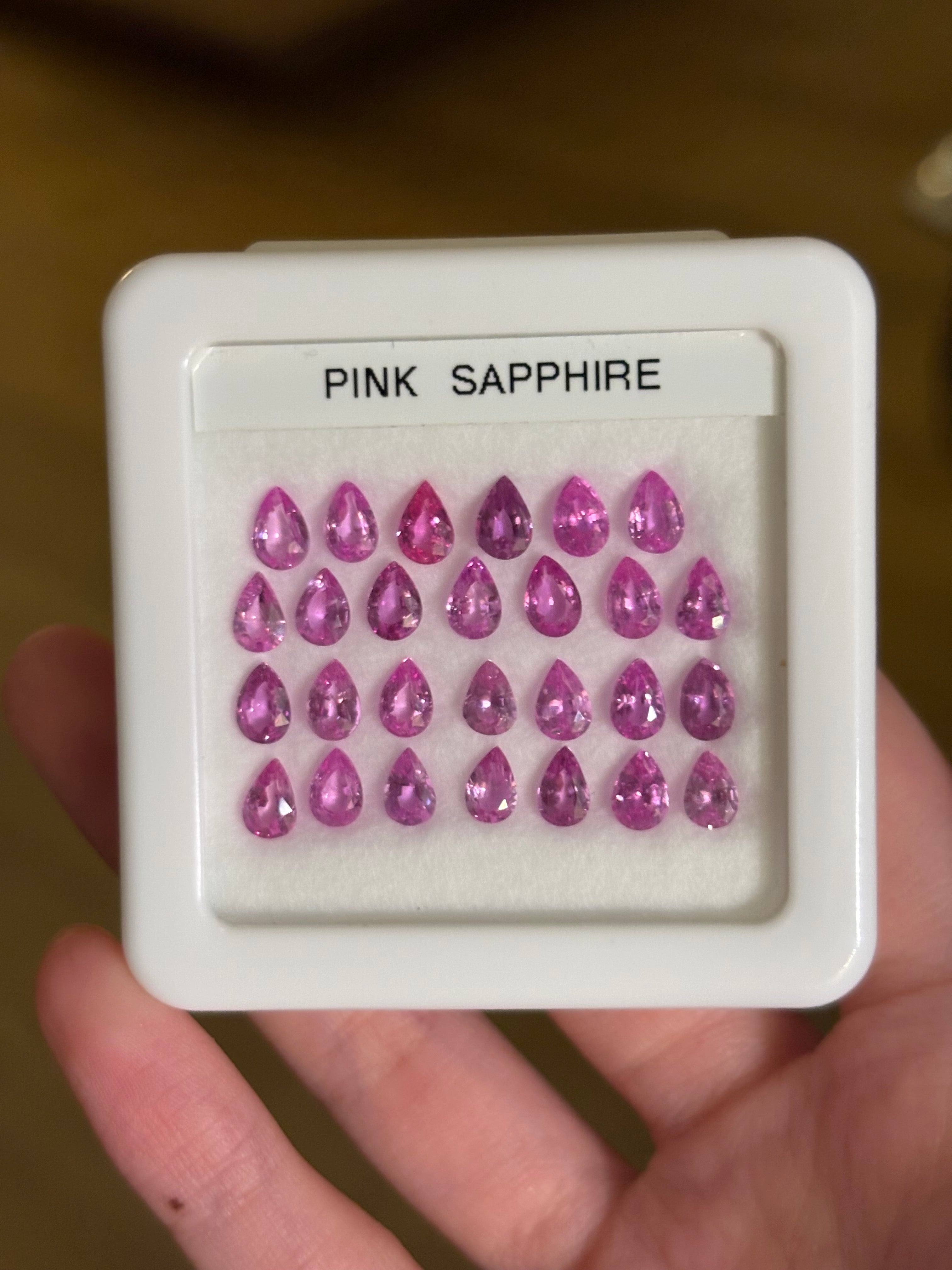 12.30ct Pink Sapphire Pear Lot Calibrated 6x4mm DXBCD1245