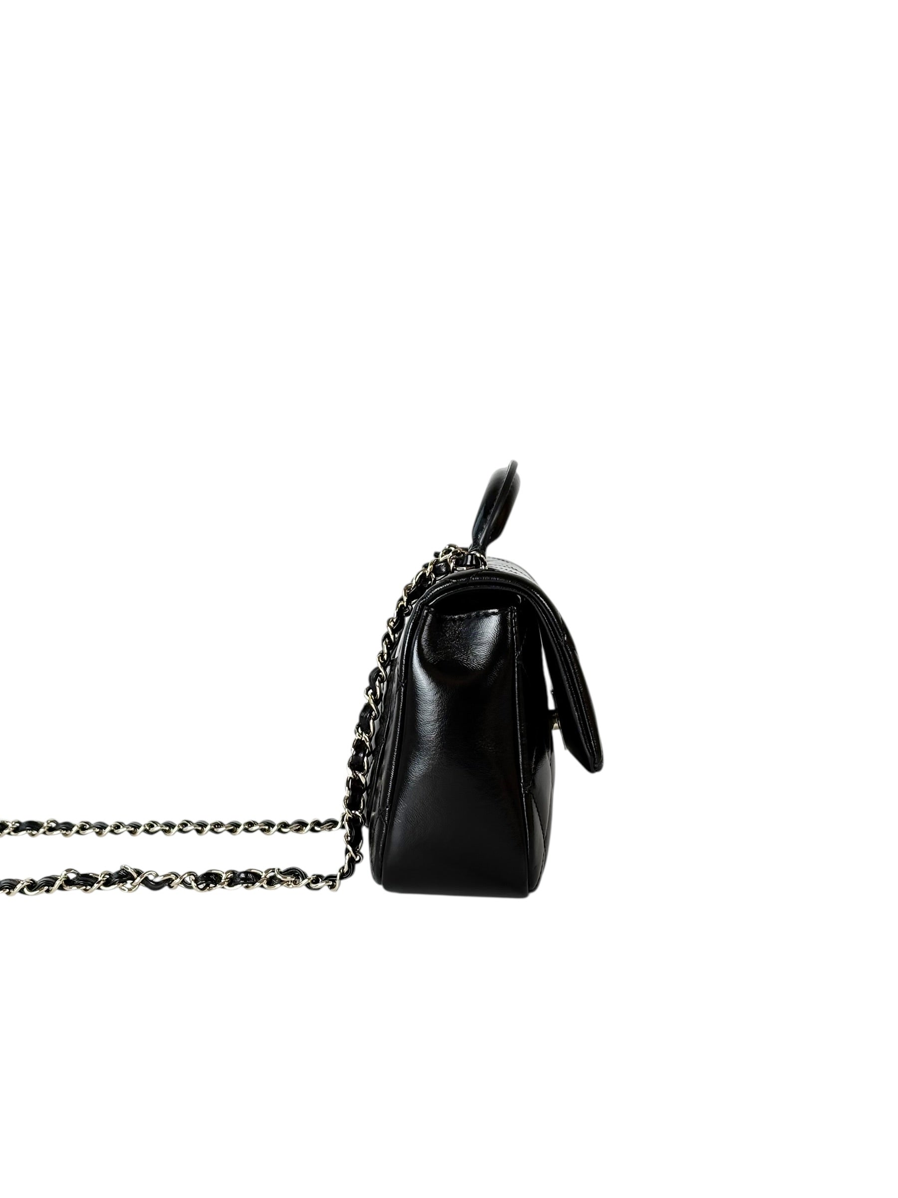 Chanel Classic Flap Mini Bag Black with Top Handle