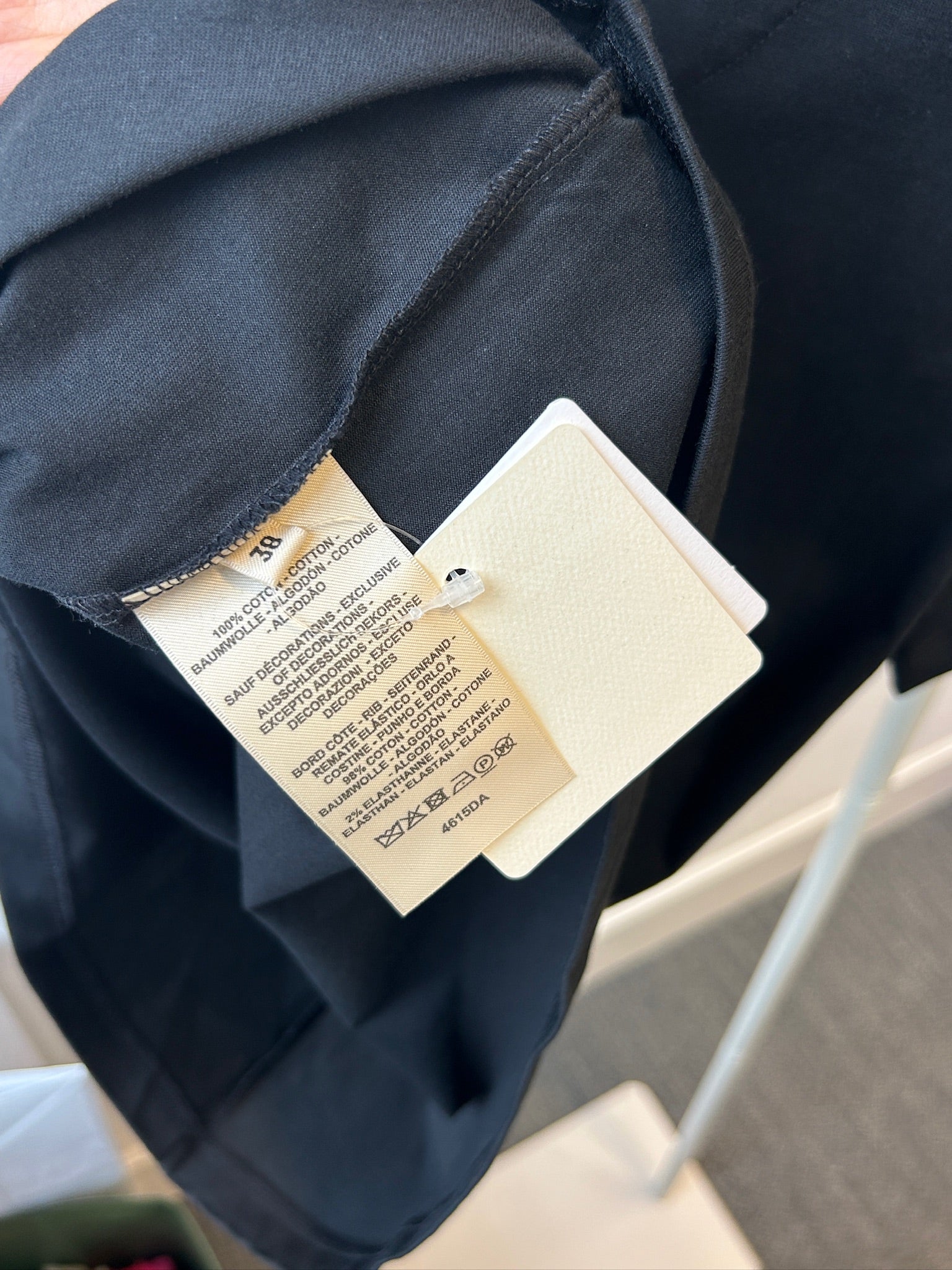 Size 38- Hermès Black Mosaique Embroidered pocket t-shirt