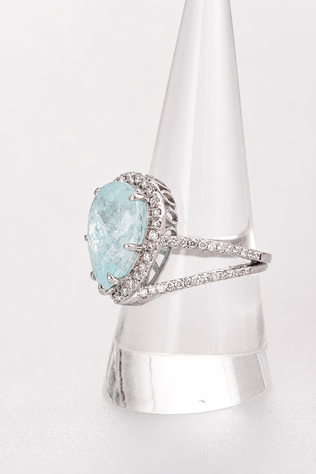 Paraiba 6.57ct Blue Platinum Ring ALC4362