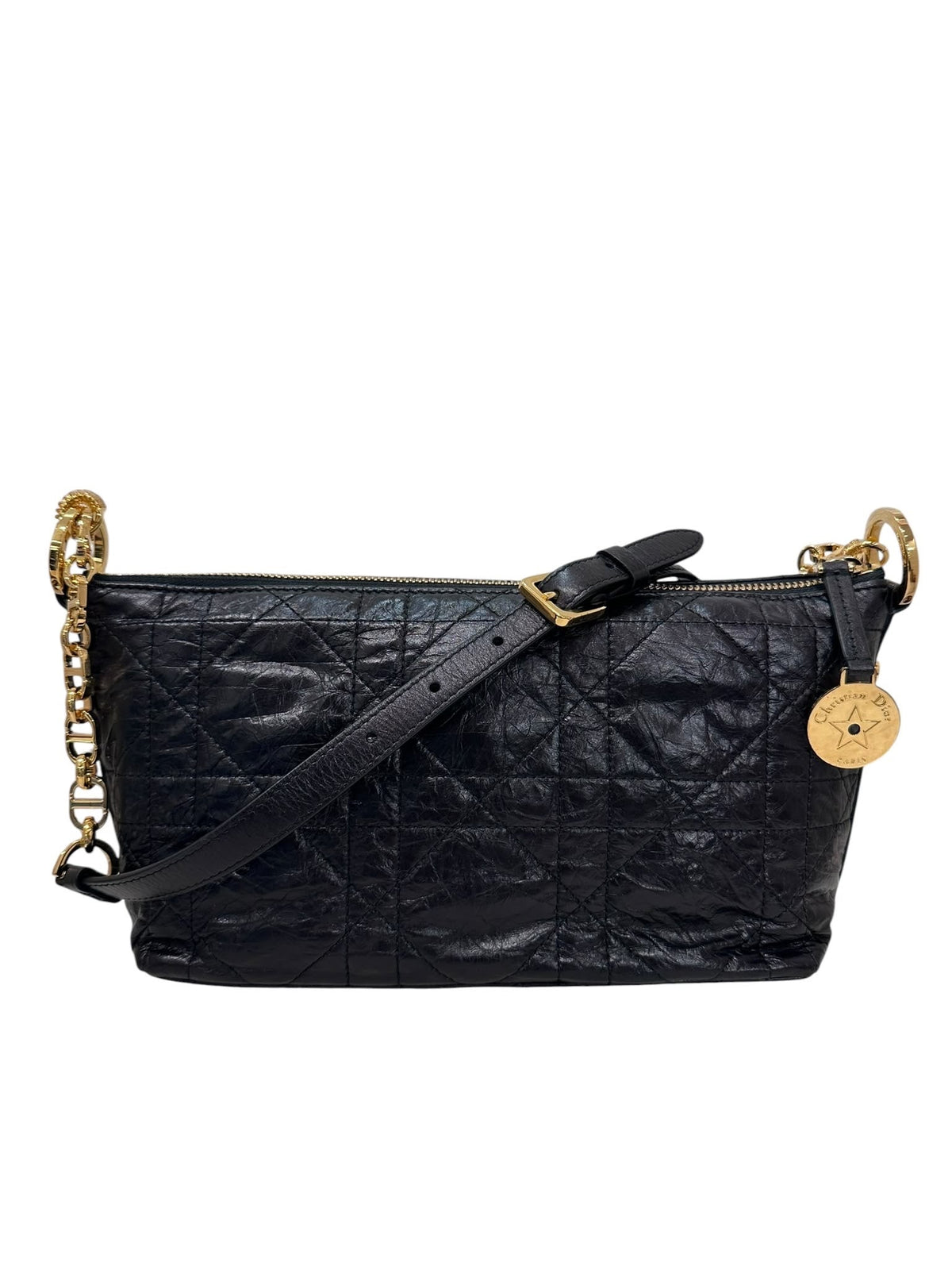 Dior Black Shoulder Bag wih CD Gold Chain