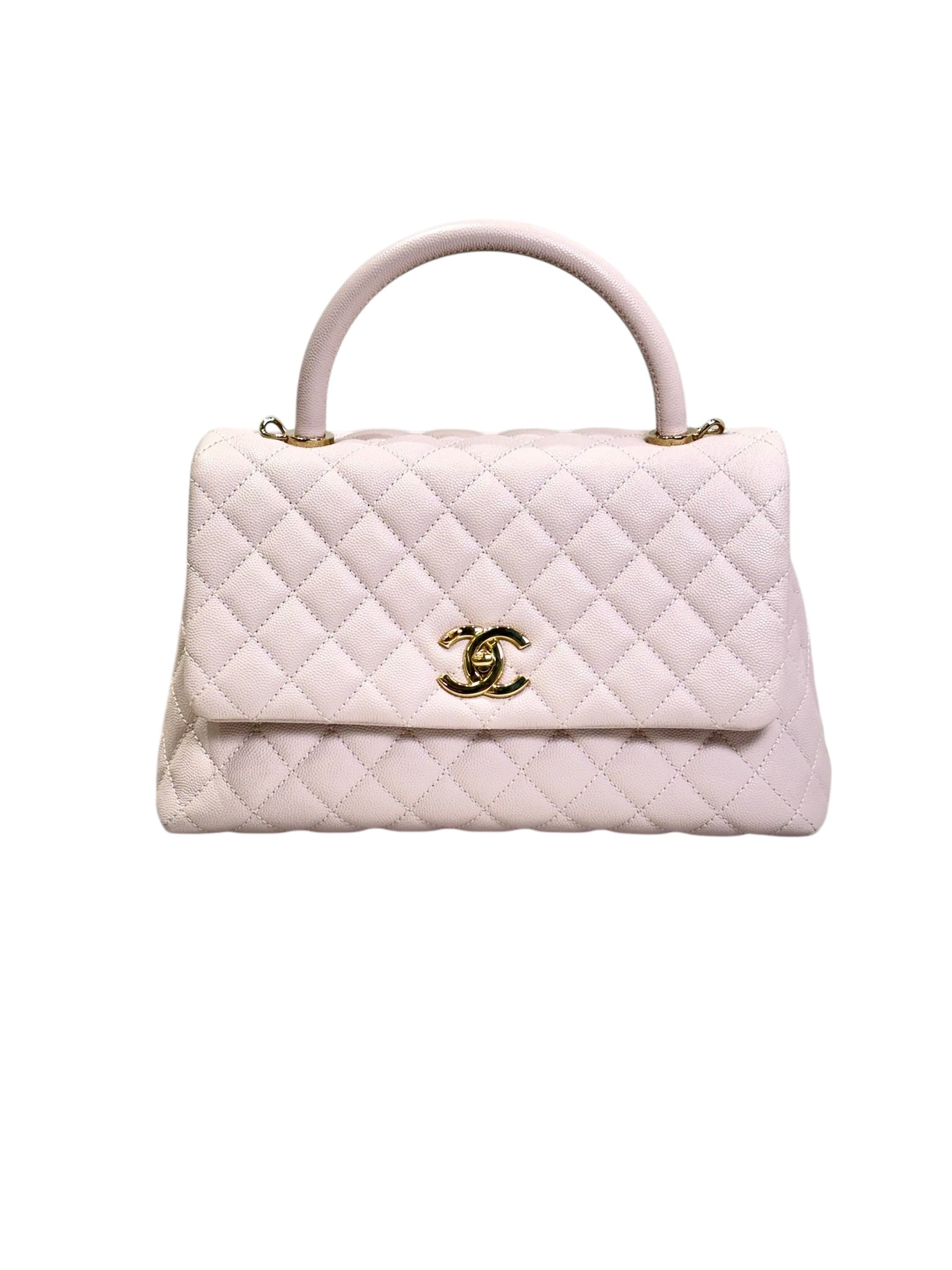 Chanel Pink Coco Handle Medium in Caviar