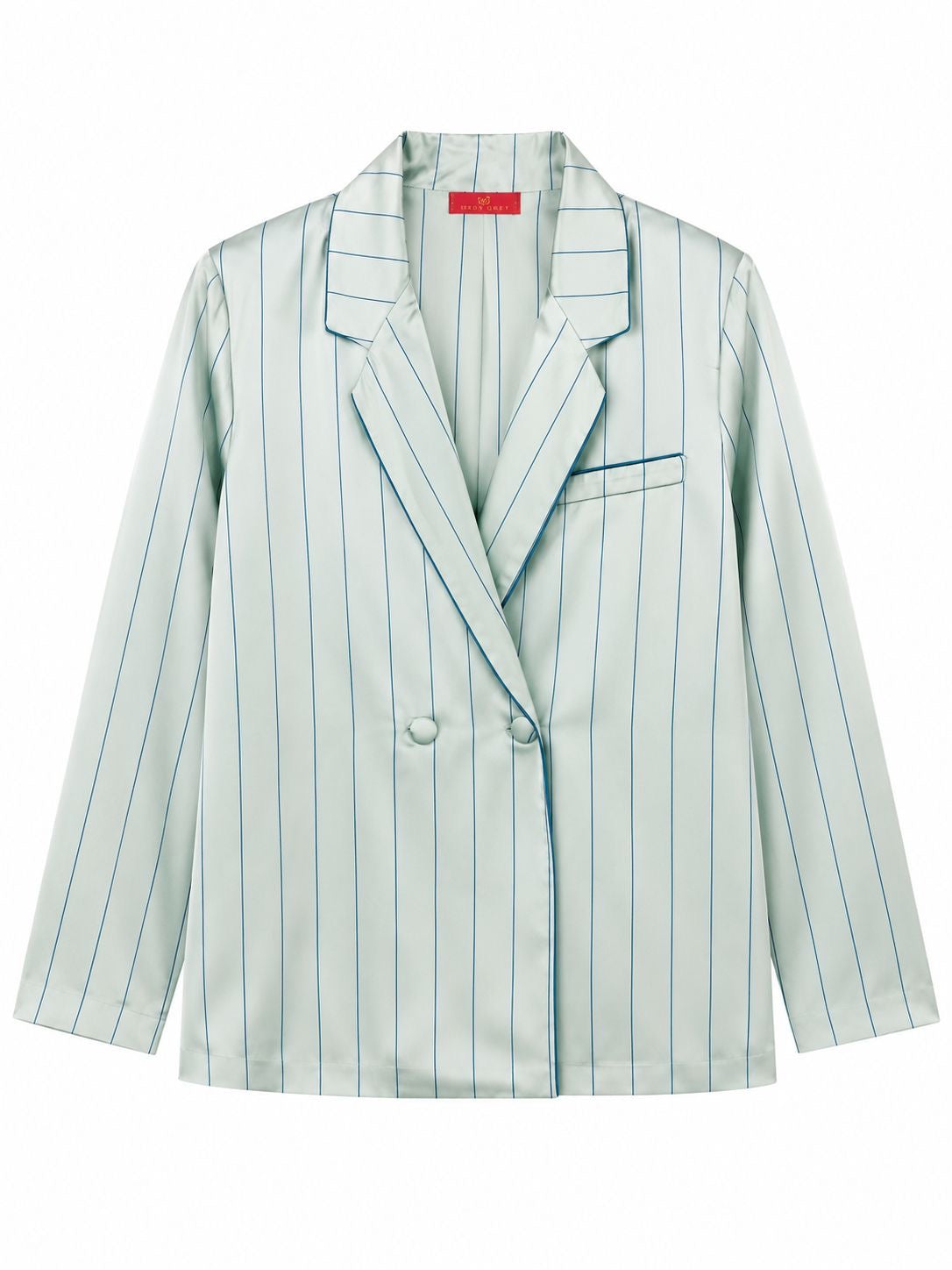 JACKET JUSTIN PIPPING DOUBLE SILK LINING AQUA PINSTRIPES MCL11411