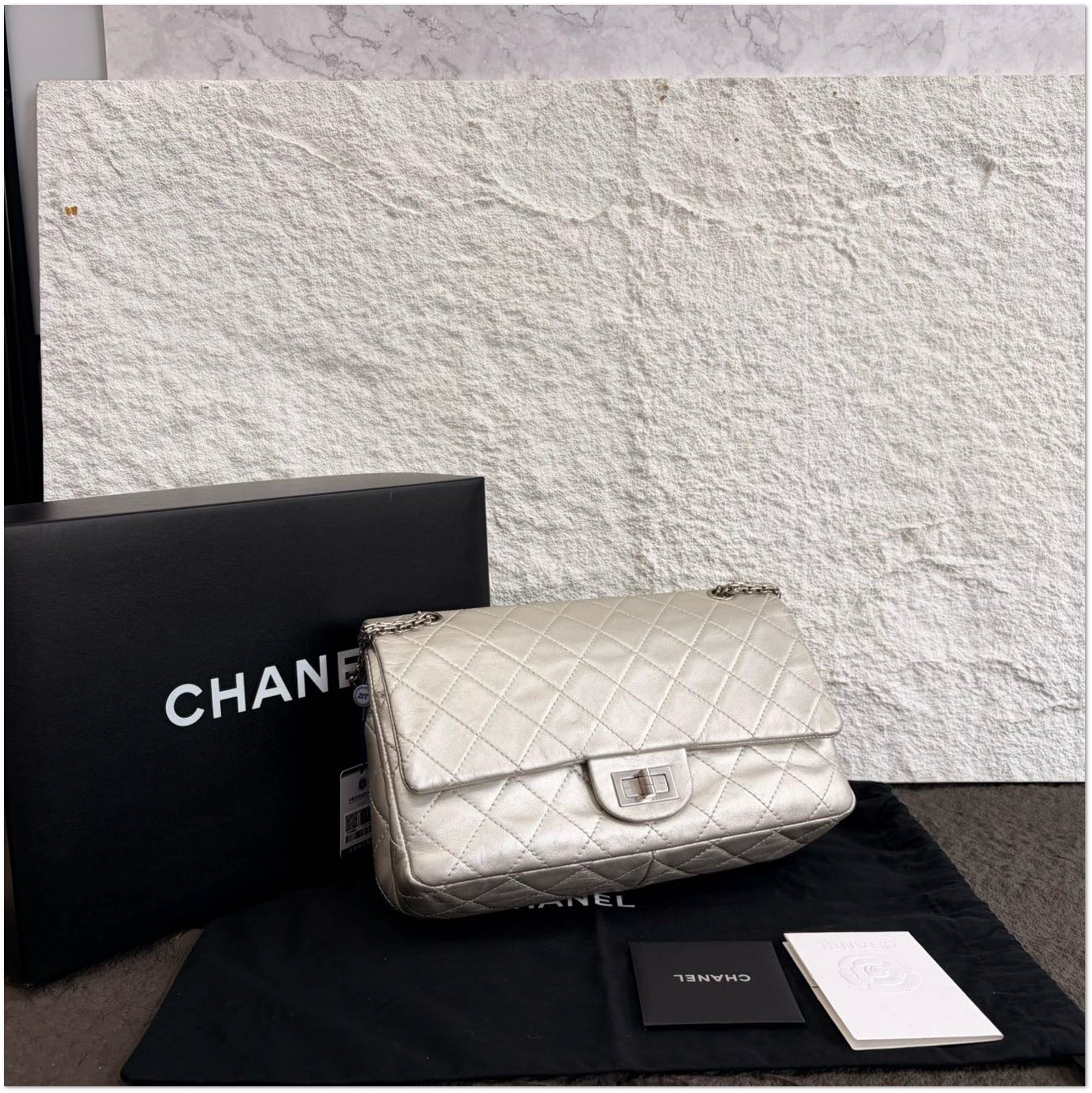 Chanel Metallic Silver Lambskin Reissue 2.55 Flap Bag C19491617202