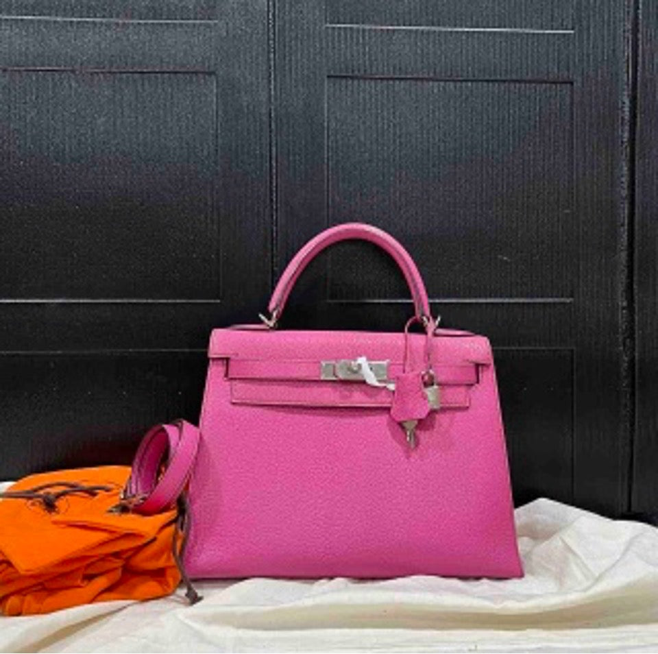*Hermes Kelly 28 Rose Purple Frame J US65197