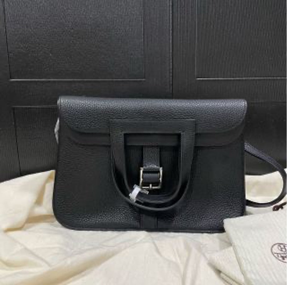 Hermes Black Silver Halzan 31 A Engraving US633122