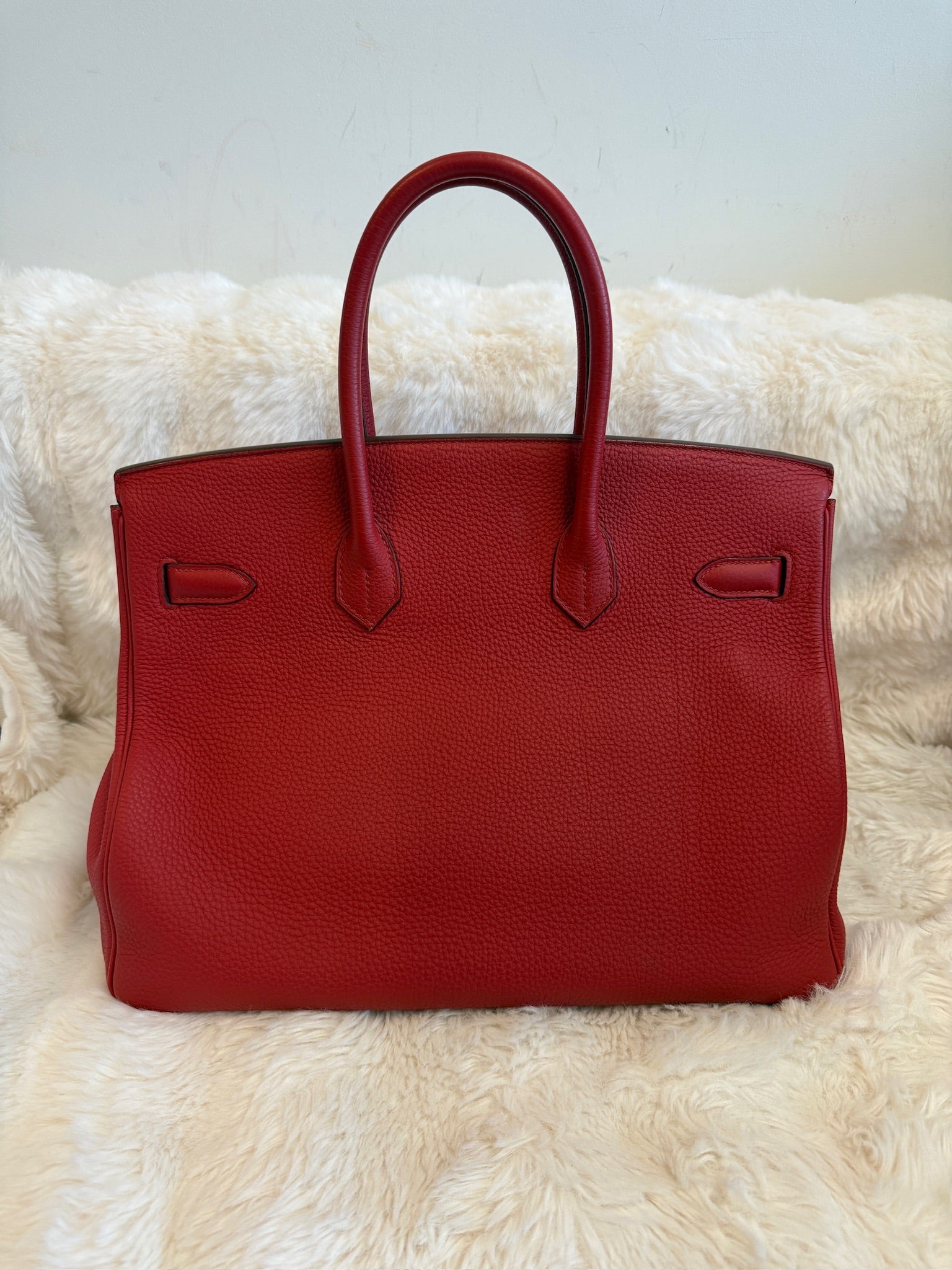 Hermès Birkin 35-Rouge Casaque Leather Handbag