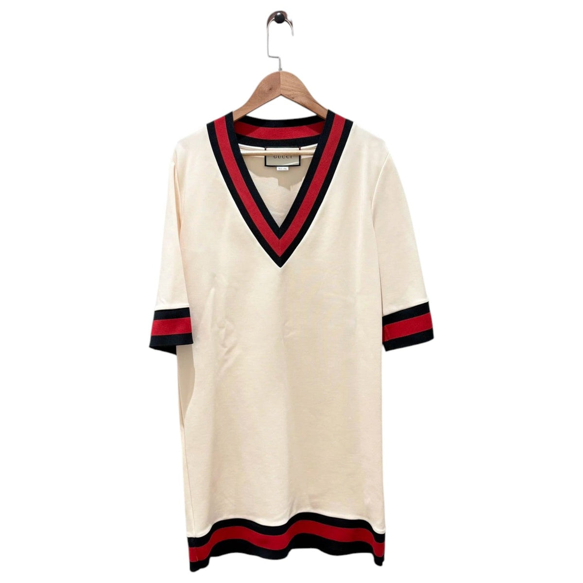 Gucci Cream V-Neckline Dress - Size M