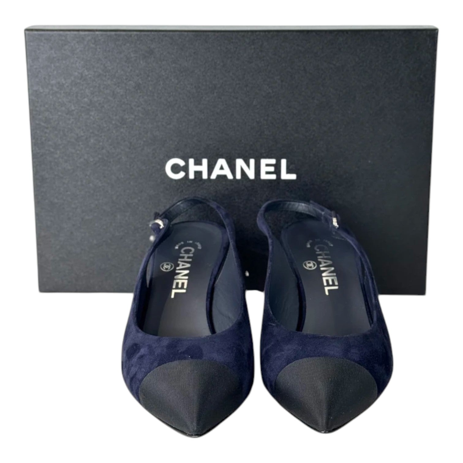 Chanel Blue Slingback Shoes - Size 37.5