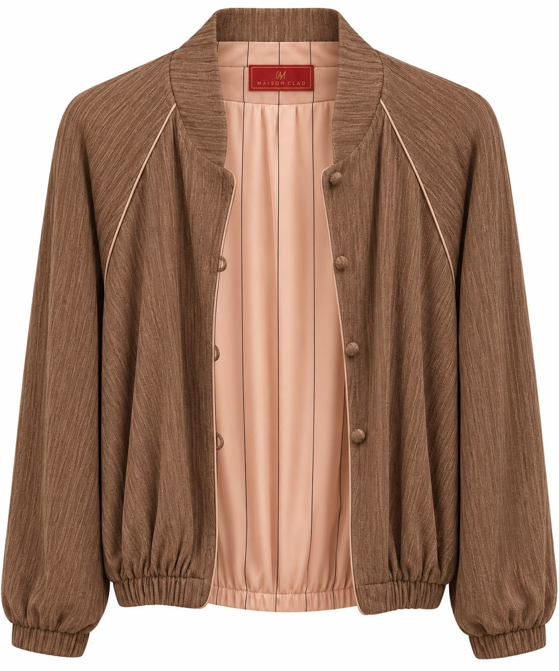 REVERSIBLE CAPE BOMBER - KNITWEAR  PINSTRIPES LIGHT PINK BROWN  MCL13327
