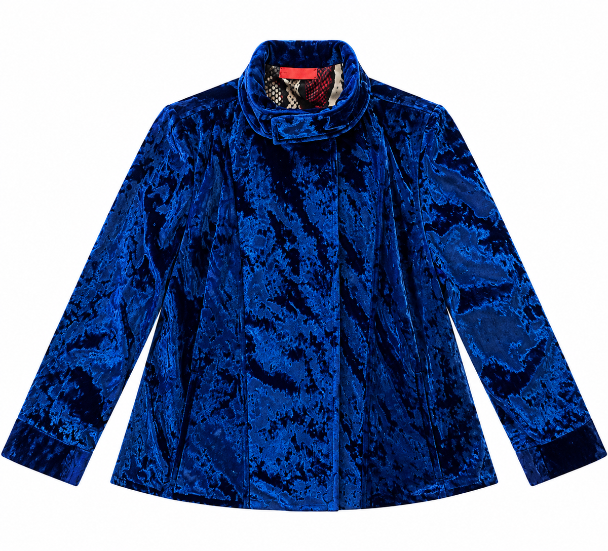 BOMBER CLINTON BLUE VELVET RED EXOTIC LINING MCL13482