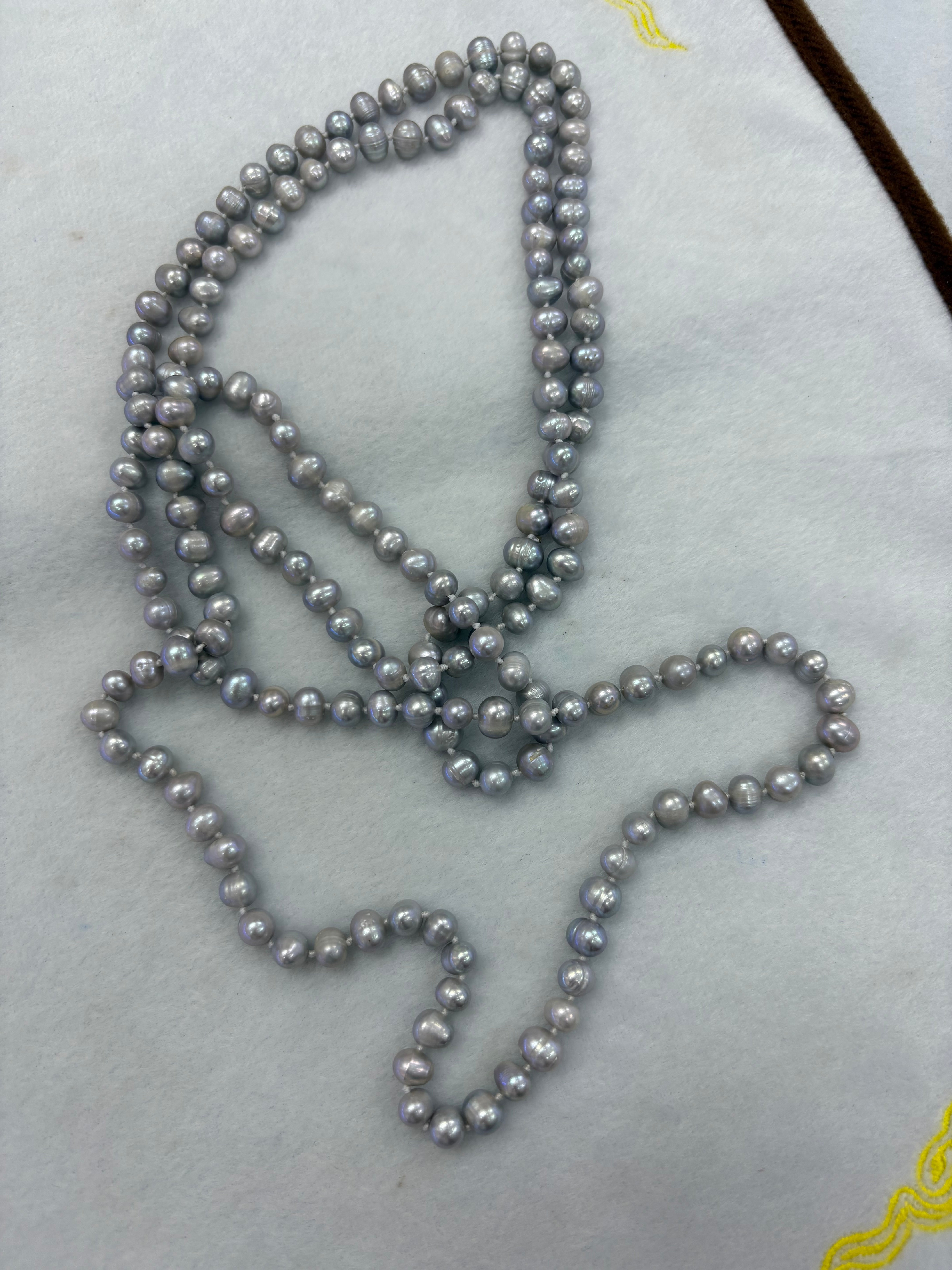 Freshwater Silver Pearl Necklace DXBCS0608