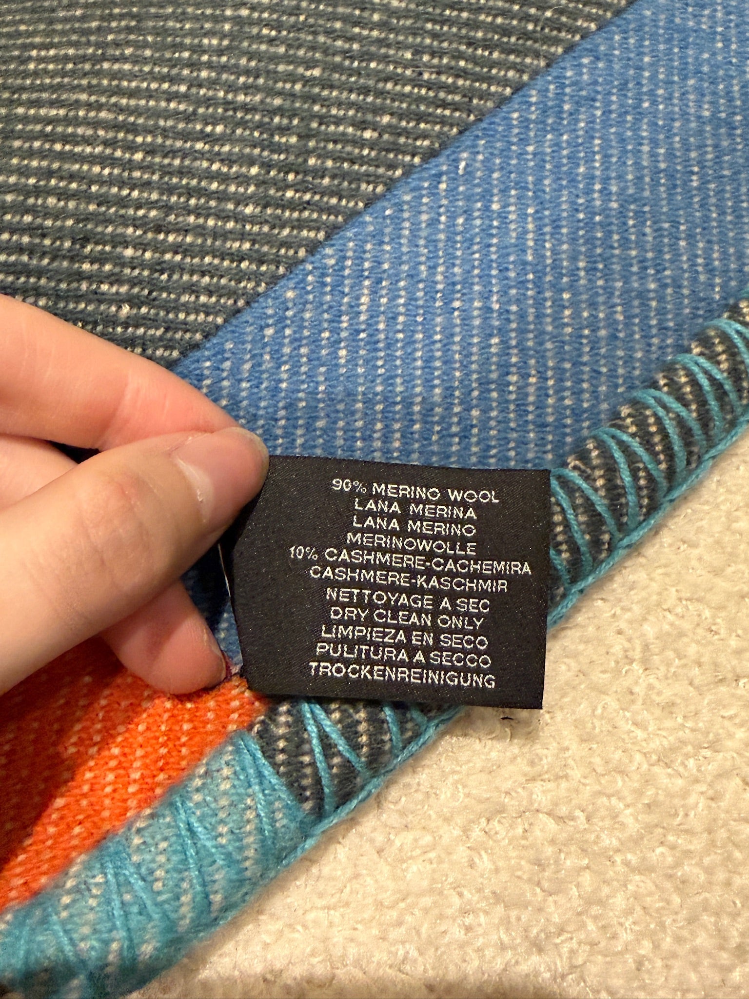 Hermes HI blanket écru / cyprès
