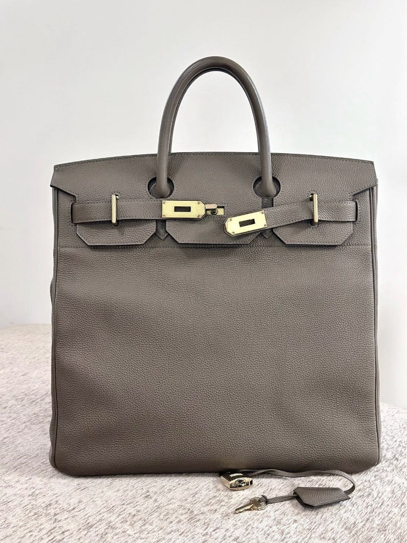*Hermes HAC40 Vert De Gris Togo Brass Hardware #T SYC2194