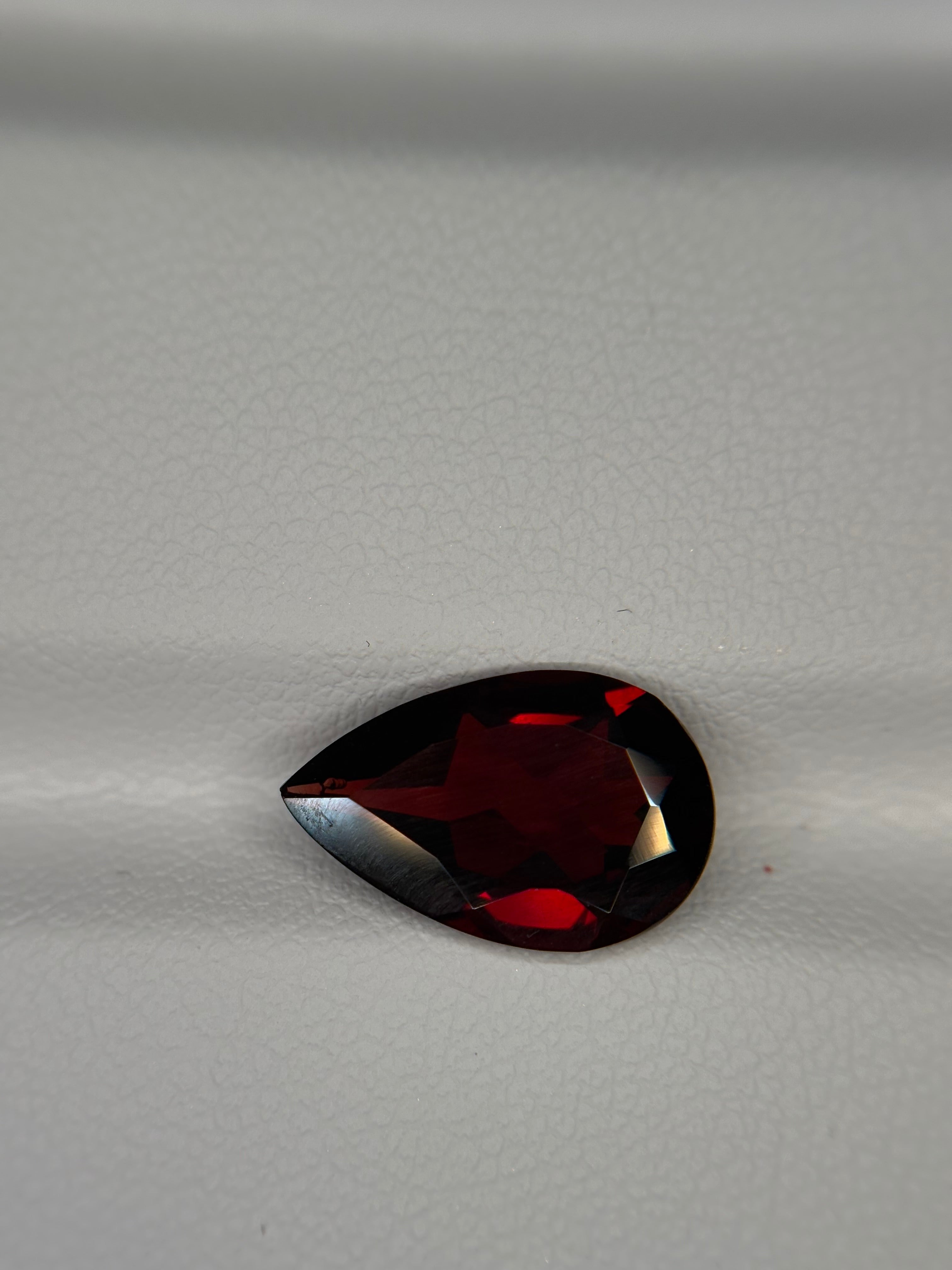 4.70ct Red Garnet Pear  THAIC0624
