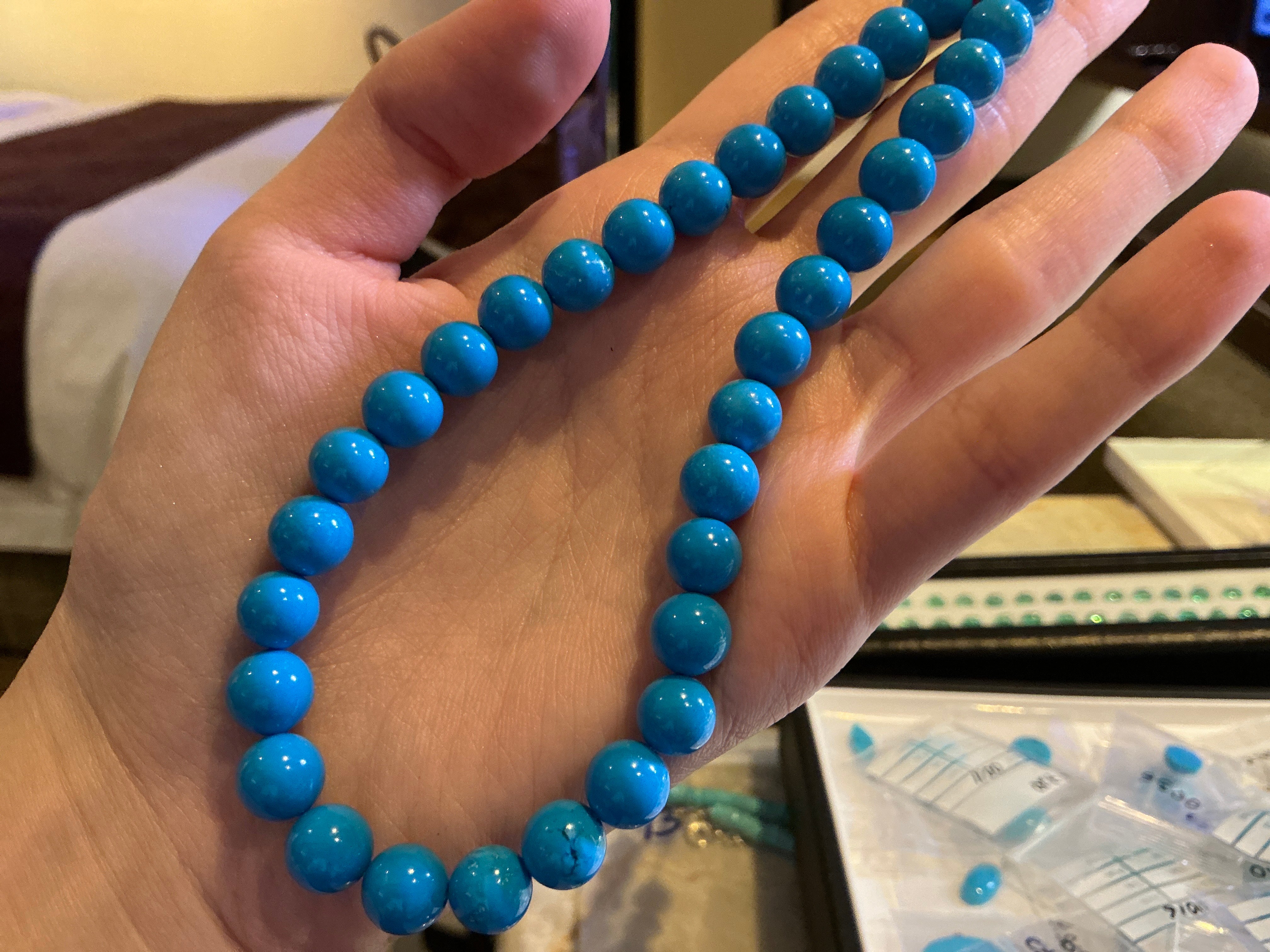 Fine Sleeping Beauty Turquoise Beads Arizona Natural 15.5" THAIC0001