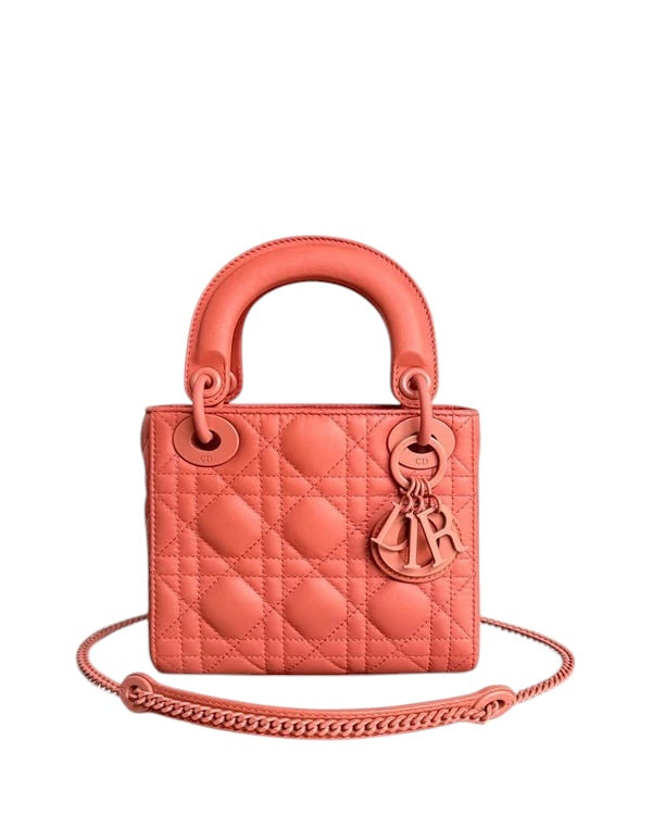 DIOR LADY MINI - CANNAGE CALFSKIN SO CARAMEL MATTE HARDWARE CHAIN STRAP SYCMDA123