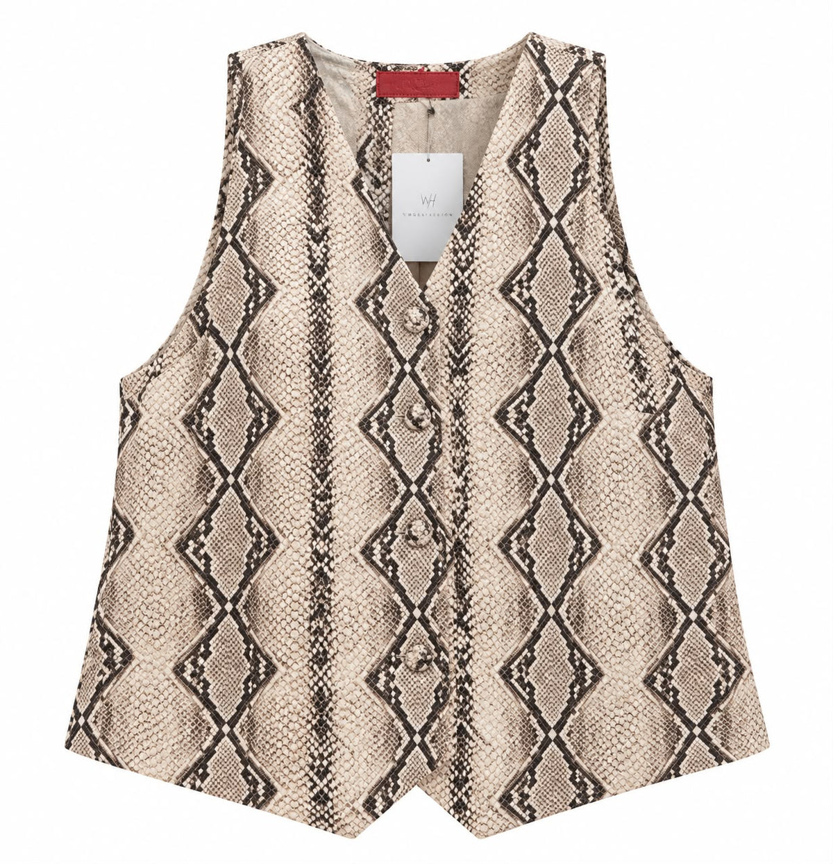 WAISTCOAT SUZY CREPE SNAKE OFF WHITE  MCL13439
