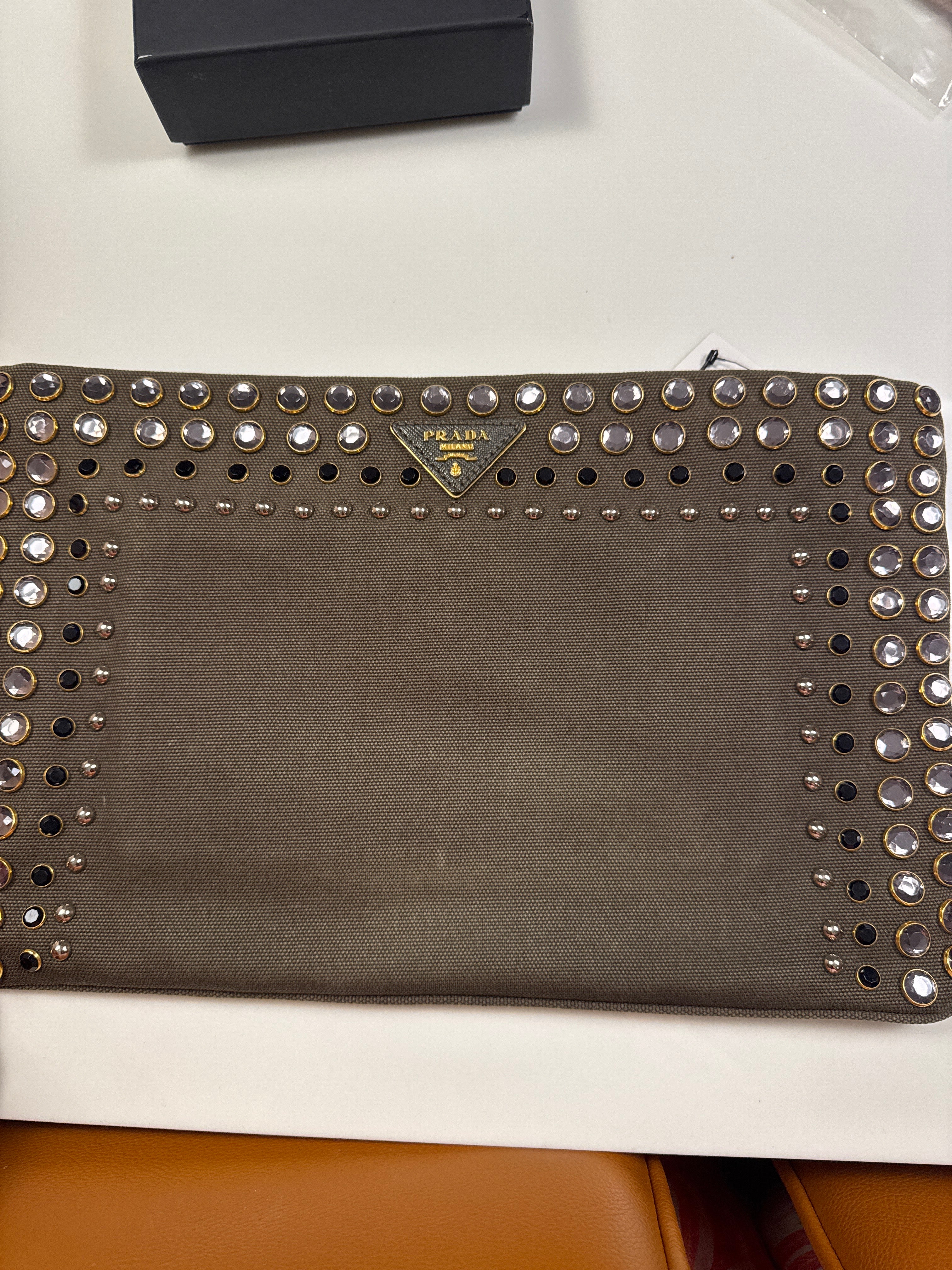 Prada Clutch Bag Khaki  DXBS6340